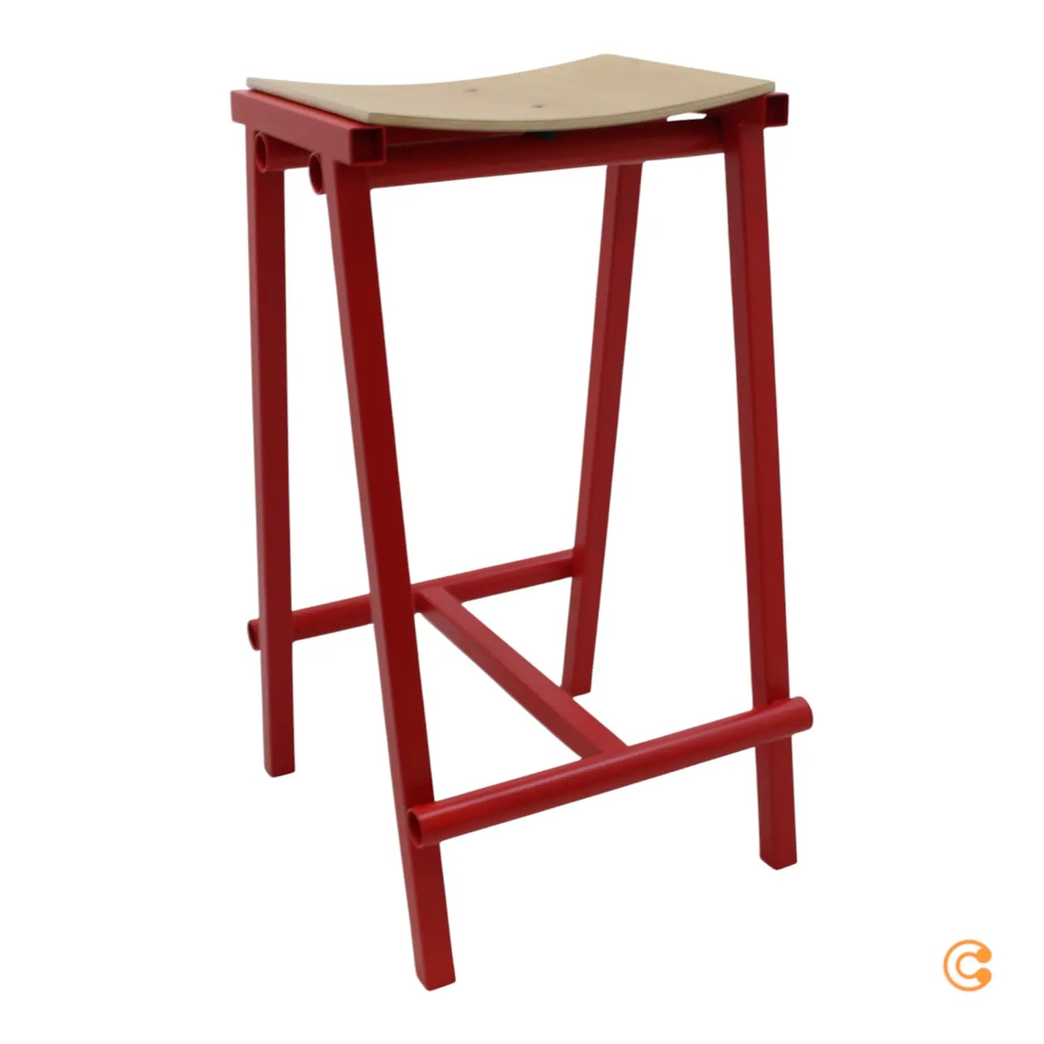 B-Ware Hay Taburete 8 Barhocker Hocker Eiche Signalrot Niedrig 65cm Siehe Text/Foto von HAY