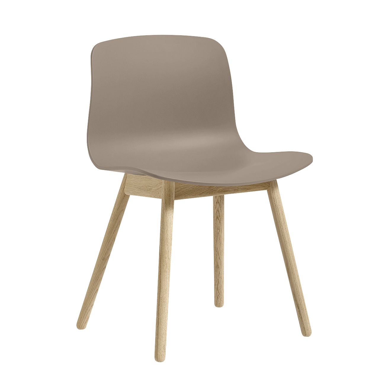 HAY - About a Chair AAC 12 2.0 Stuhl Eiche geseift - khaki/Sitzschale Polypropylen recycelt/Gestell Eiche massiv geseift/mit Kunststoffgleitern von HAY