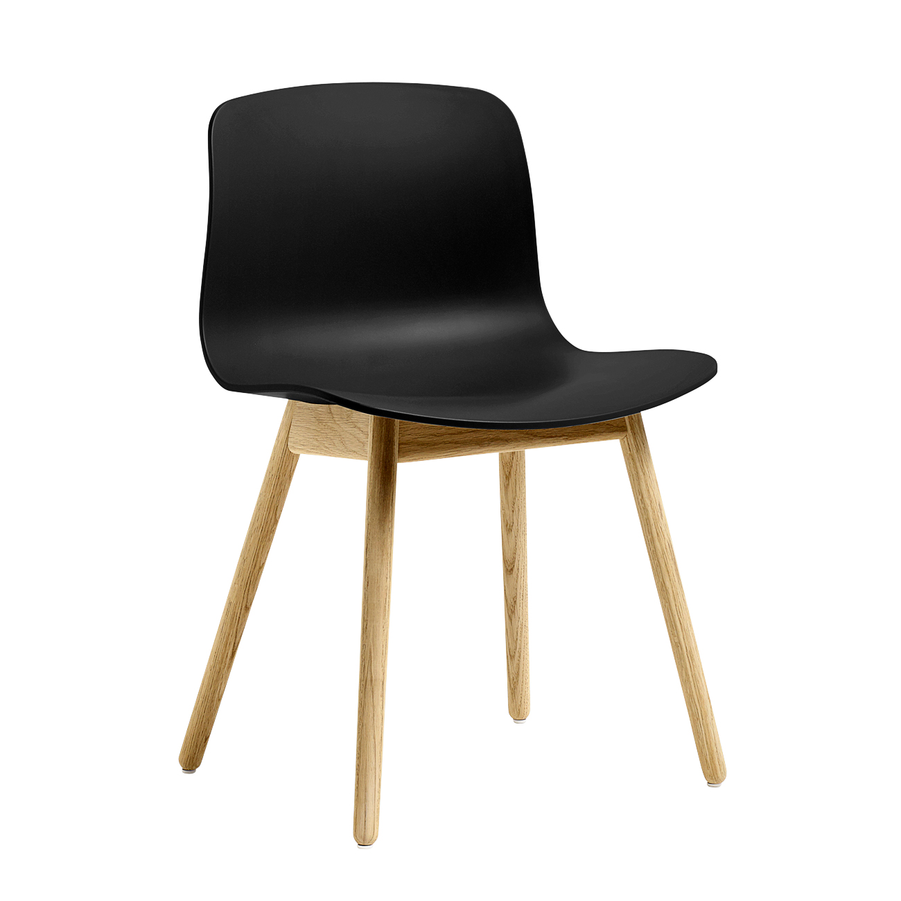 HAY - About a Chair AAC 12 2.0 Stuhl Eiche matt lackiert - schwarz/Sitzschale Polypropylen recycelt/Gestell Eiche lackiert (wasserbasiert)/mit... von HAY