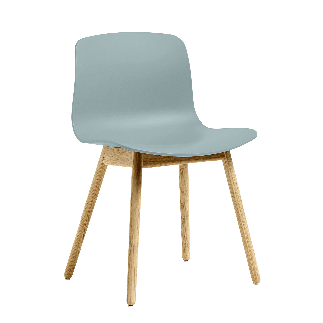 HAY - About a Chair AAC 12 2.0 Stuhl Eiche matt lackiert - staubblau/Sitzschale Polypropylen recycelt/Gestell Eiche lackiert (wasserbasiert)/mit... von HAY