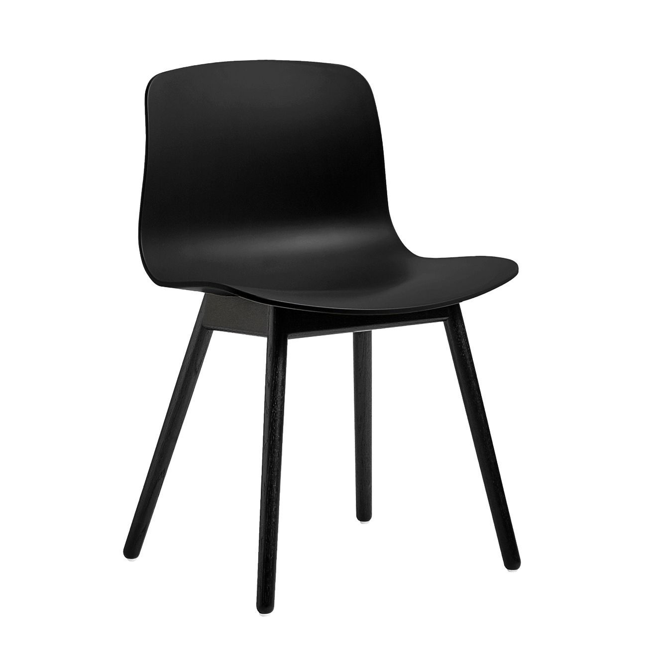 HAY - About a Chair AAC 12 2.0 Stuhl Eiche schwarz lackiert - schwarz/Sitzschale Polypropylen recycelt/Gestell Eiche schwarz lackiert (wasserbasiert)/ von HAY