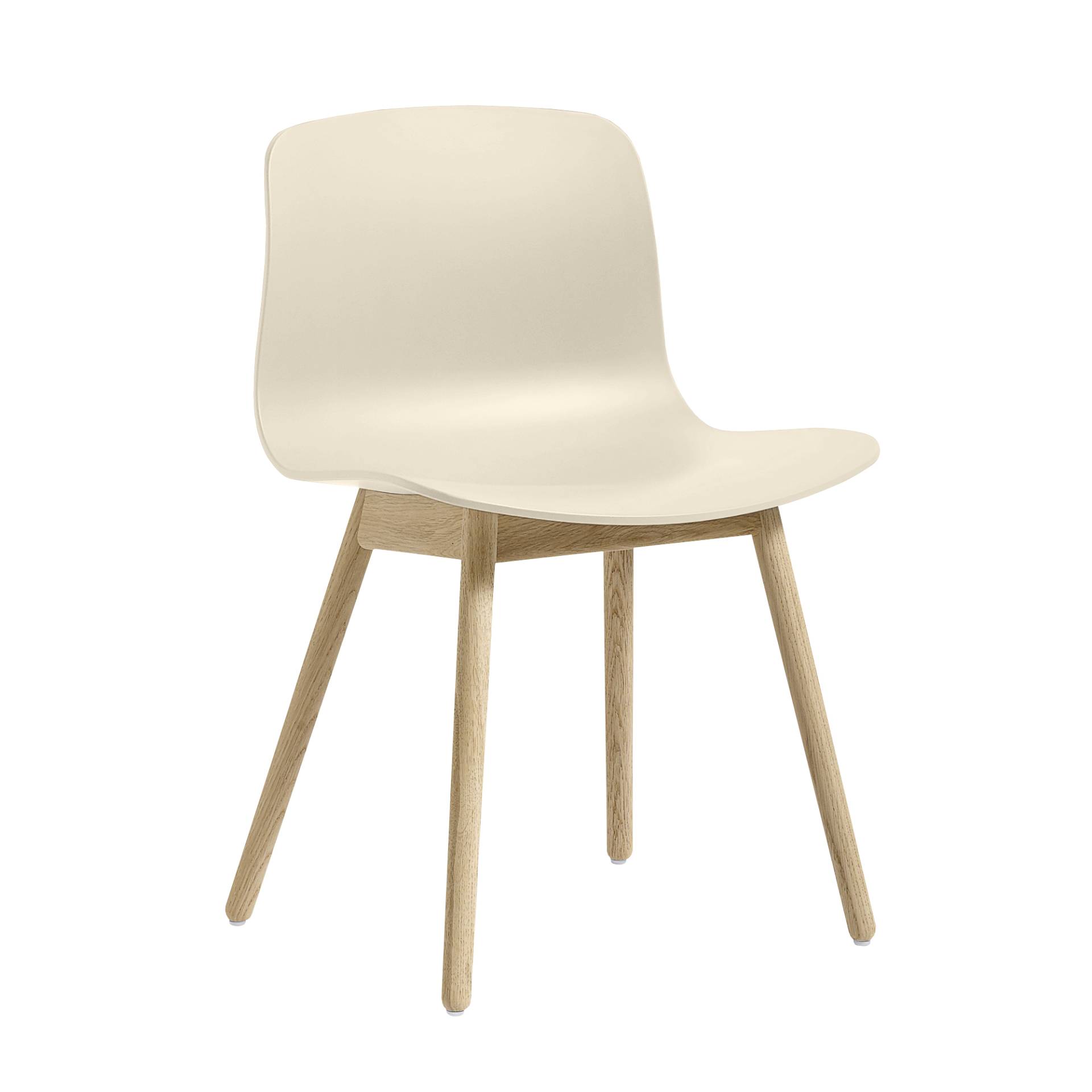 HAY - About a Chair AAC 12 Stuhl Eiche geseift - melange creme/Sitzschale Polypropylen recycelt/Gestell Eiche massiv geseift/mit Kunststoffgleitern von HAY