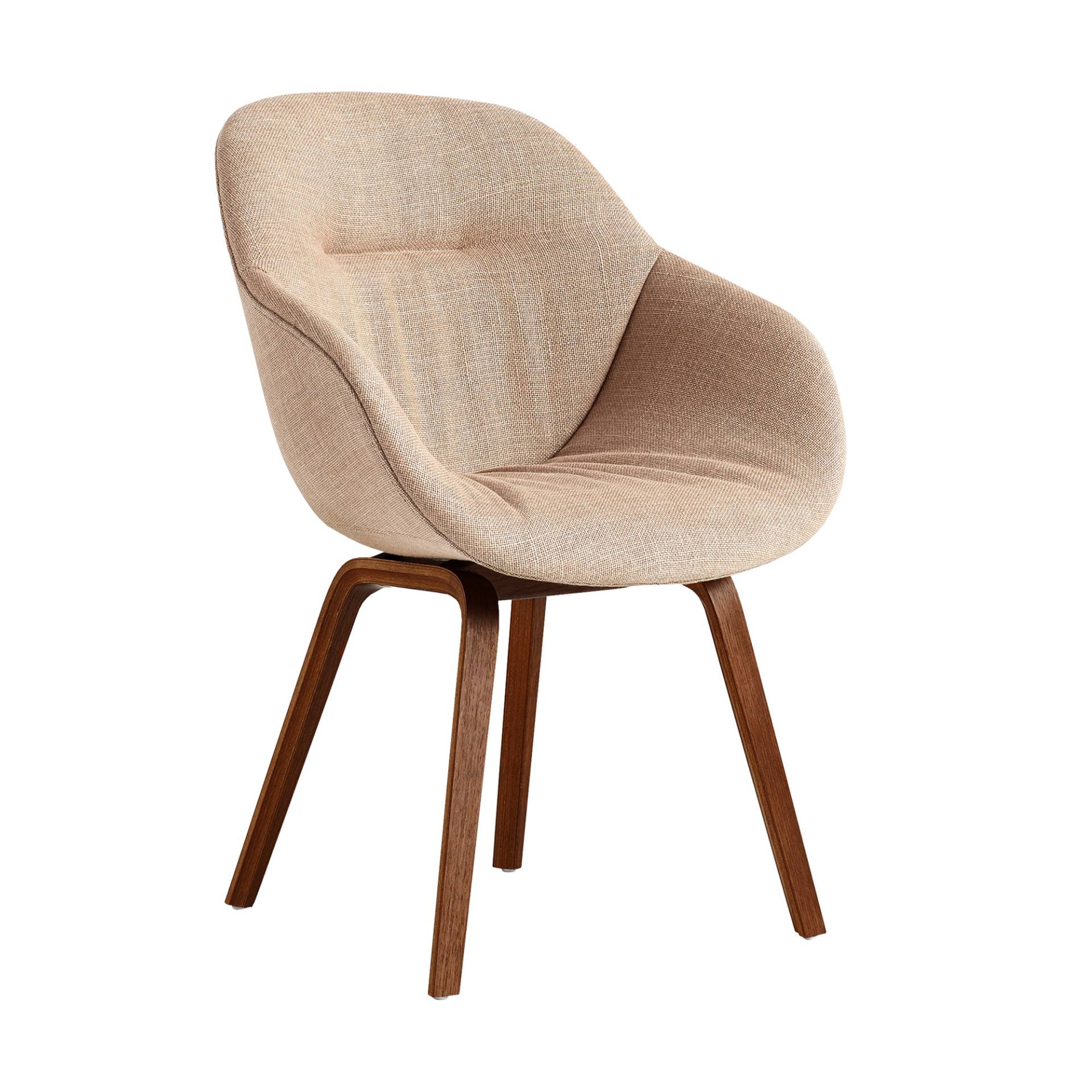 HAY - About a Chair AAC 123 Soft Armlehnstuhl - dunkles beige/Stoff Leinen/Gestell Nussbaum wasserbasiert lackiert/mit Kunststoffgleitern von HAY