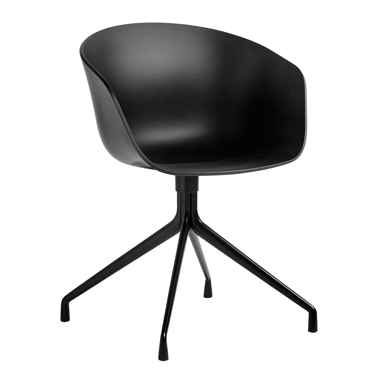 HAY - About a Chair AAC 20 2.0 Drehstuhl Gestell schwarz - schwarz/Sitzschale Polypropylen recycelt/Gestell Aluminium schwarz pulverbeschichtet/mit... von HAY