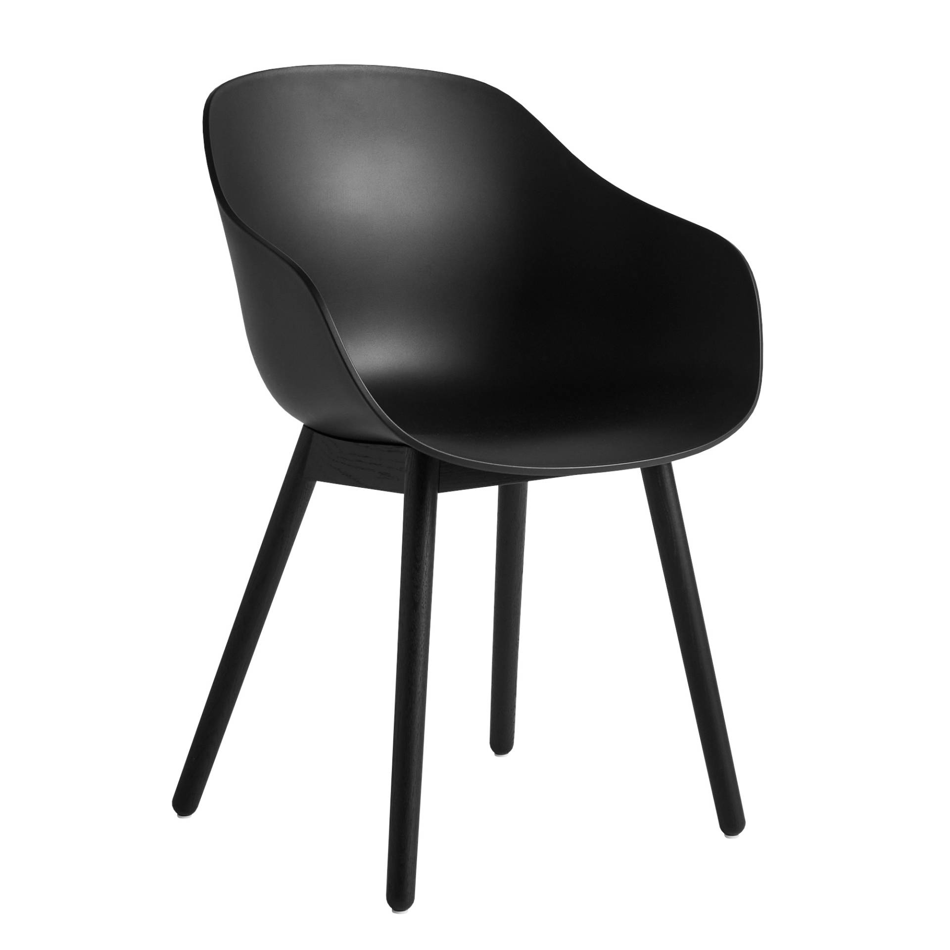 HAY - About a Chair AAC 212 Armlehnstuhl Eiche schwarz - schwarz/Sitzschale Polypropylen/Gestell Eiche schwarz lackiert wasserbasiert/mit Kunststoffgl von HAY
