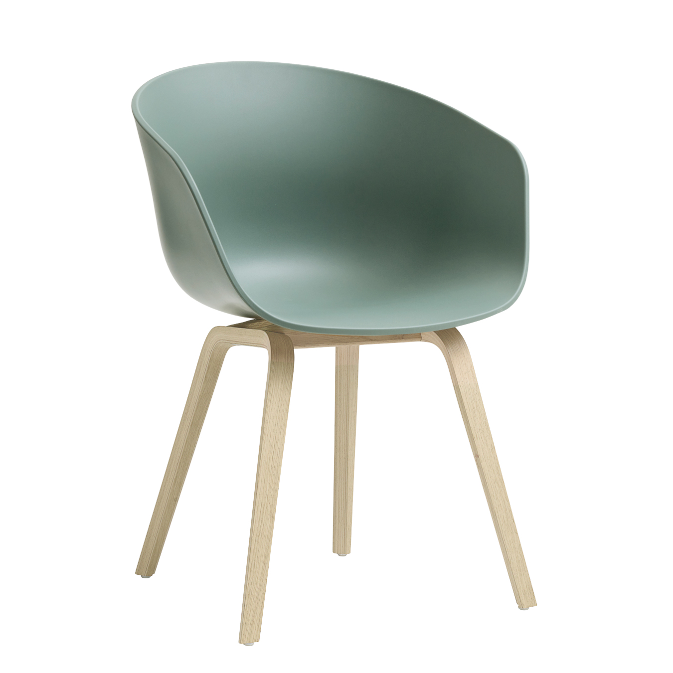 HAY - About a Chair AAC 22 2.0 Armlehnstuhl Eiche geseift - herbstgrün/Sitzschale Polypropylen recycelt/Gestell Eiche geseift/mit Kunststoffgleitern von HAY