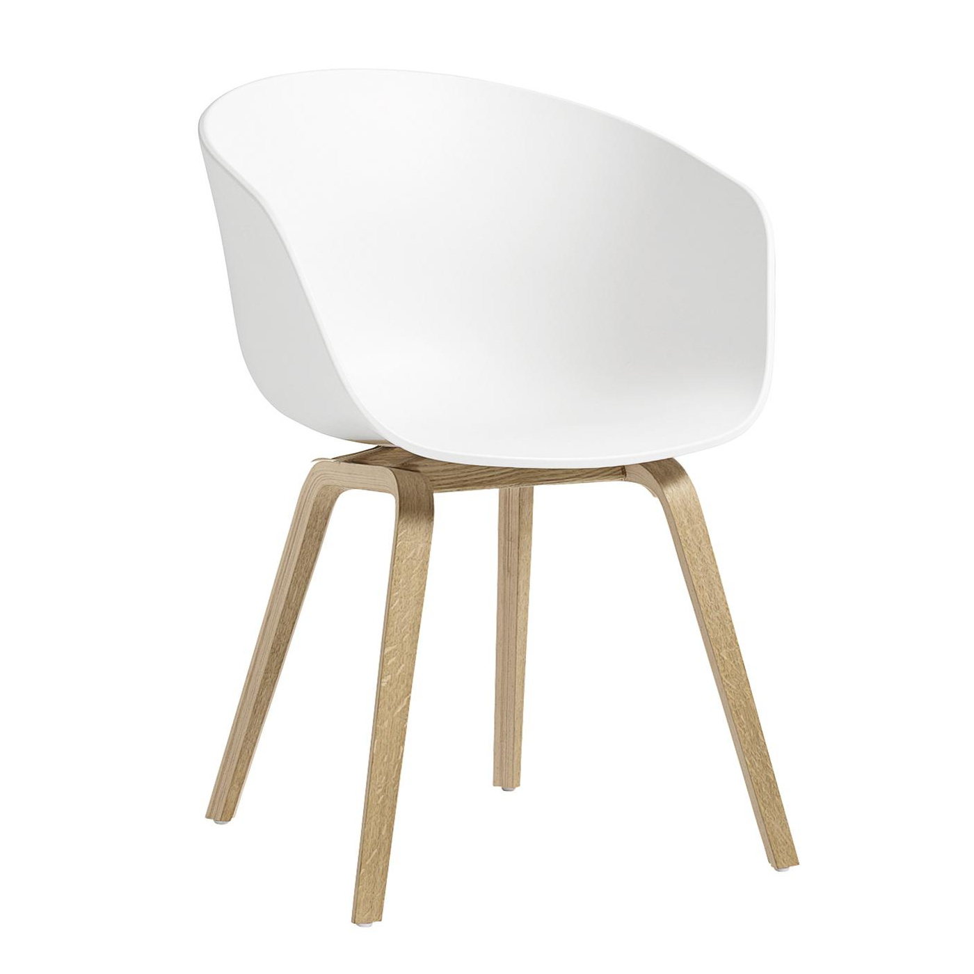 HAY - About a Chair AAC 22 2.0 Armlehnstuhl Eiche geseift - khaki/Sitzschale Polypropylen recycelt/Gestell Eiche geseift/mit Kunststoffgleitern von HAY