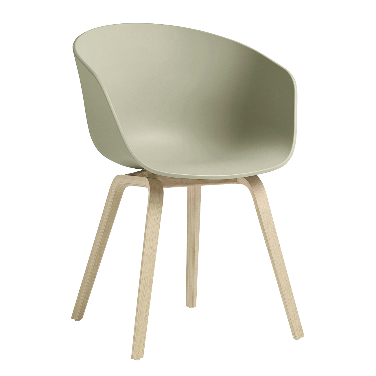HAY - About a Chair AAC 22 2.0 Armlehnstuhl Eiche geseift - pastellgrün/Sitzschale Polypropylen recycelt/Gestell Eiche geseift/mit Kunststoffgleitern von HAY