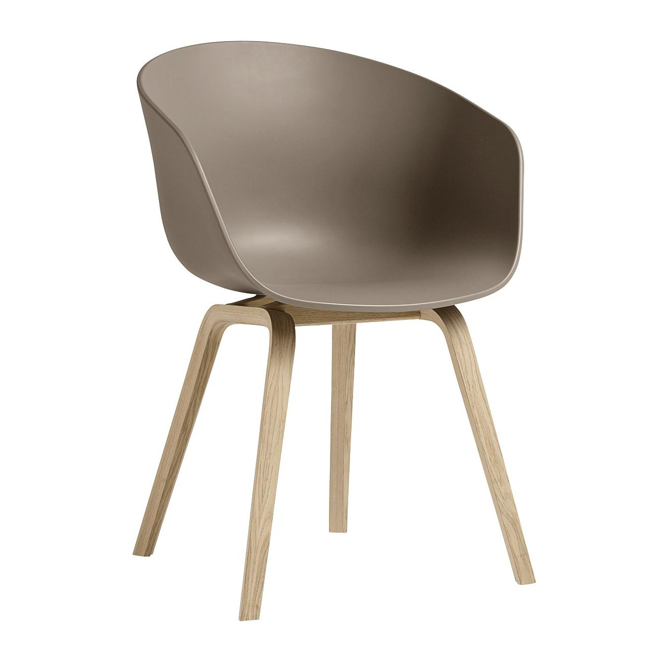 HAY - About a Chair AAC 22 2.0 Armlehnstuhl Eiche lackiert - kaki/Sitzschale Polypropylen recycelt/Gestell Eiche lackiert (wasserbasiert)/mit Kunststo von HAY