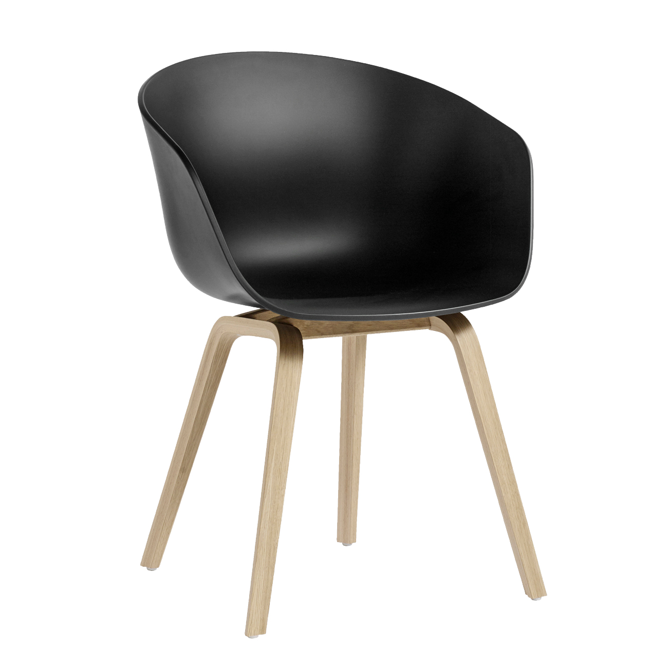 HAY - About a Chair AAC 22 2.0 Armlehnstuhl Eiche lackiert - schwarz/Sitzschale Polypropylen recycelt/Gestell Eiche lackiert (wasserbasiert)/mit... von HAY