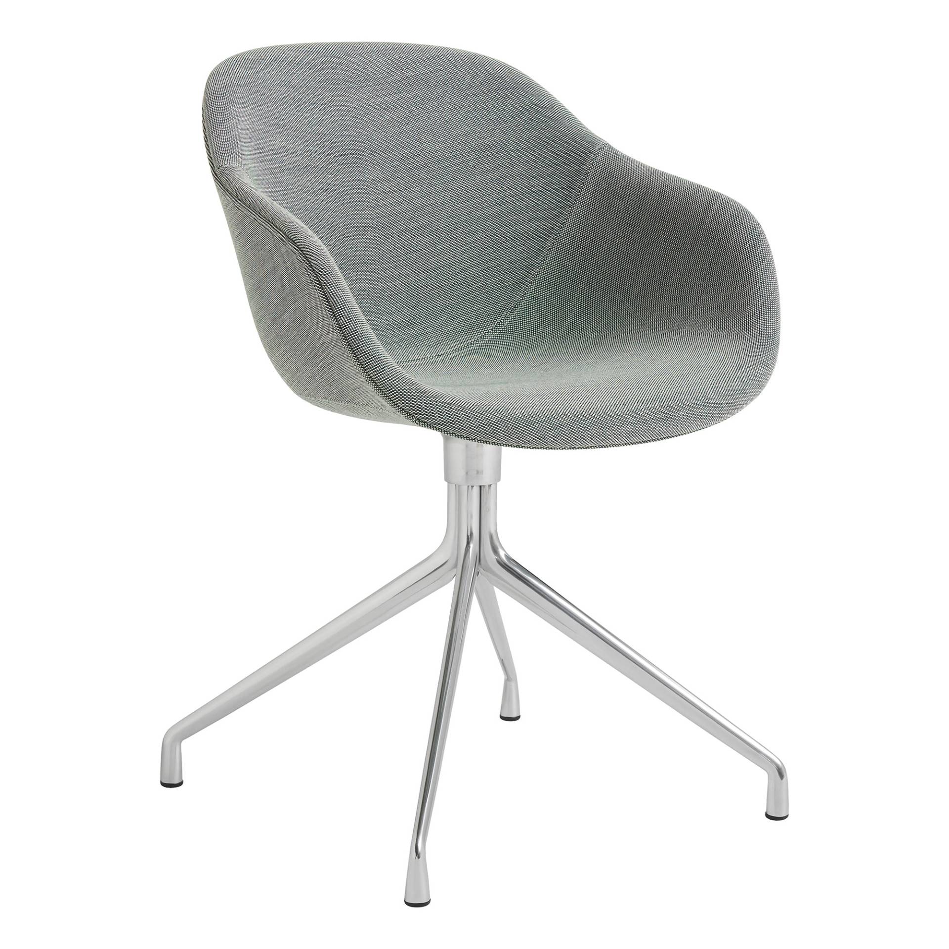 HAY - About a Chair AAC 221 Drehstuhl Gestell poliert - grau/Steelcut Trio 916 (90% Schurwolle, 10% Nylon)/Gestell Aluminium poliert/mit Kunststoffgle von HAY