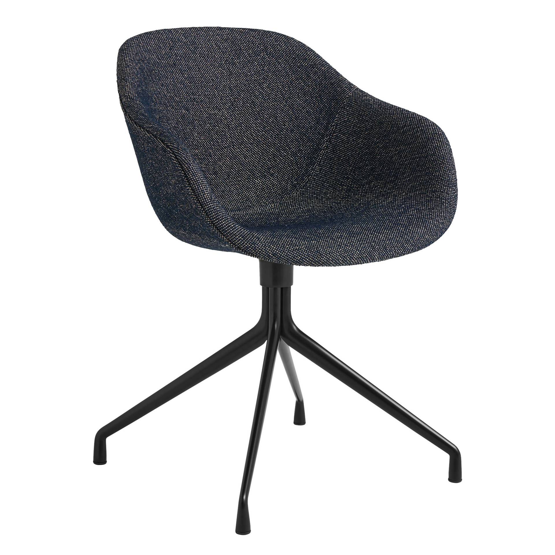 HAY - About a Chair AAC 221 Drehstuhl Gestell schwarz - dunkelblau/Fairway (34% Acryl, 26% Polyester, 22%Wolle, 12%Baumwolle 2% Viskose, 2% Leinen) )/ von HAY