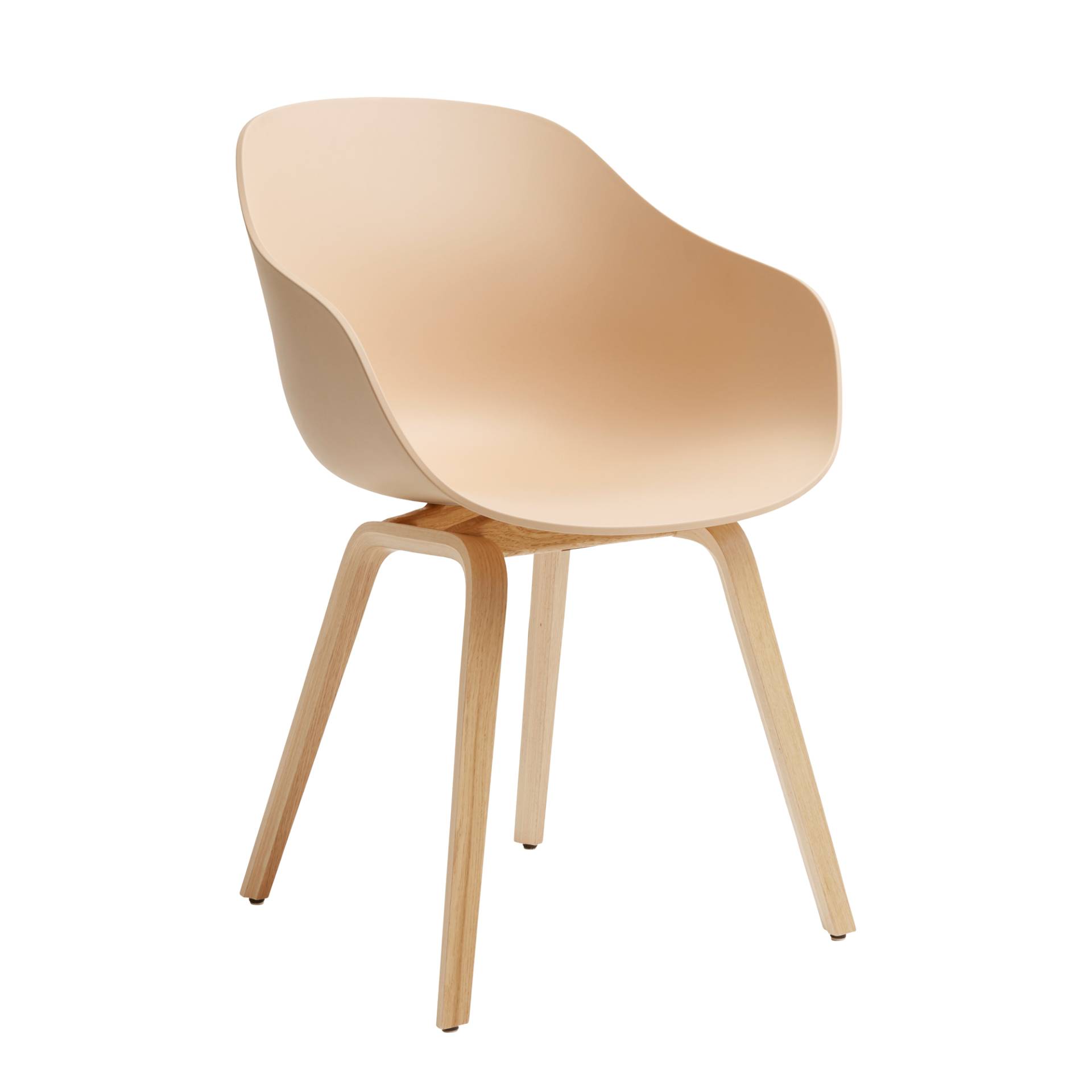 HAY - About a Chair AAC 222 2.0 Armlehnstuhl Eiche lackiert - blasser pfirsich/Sitzschale Polypropylen recycelt/Gestell Eiche lackiert wasserbasiert/m von HAY