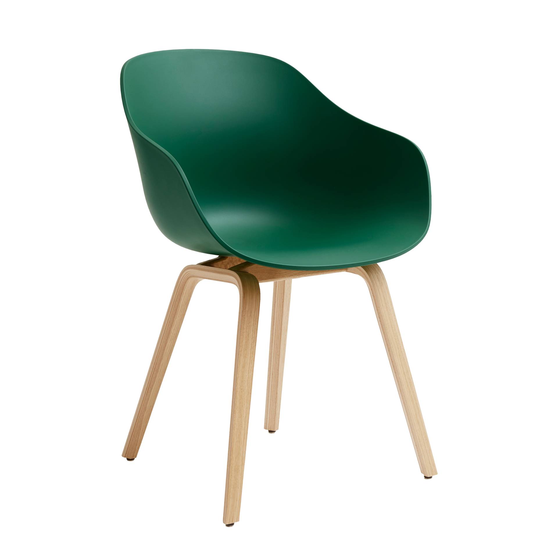 HAY - About a Chair AAC 222 2.0 Armlehnstuhl Eiche lackiert - blaugrün/Sitzschale Polypropylen recycelt/Gestell Eiche lackiert wasserbasiert/mit... von HAY