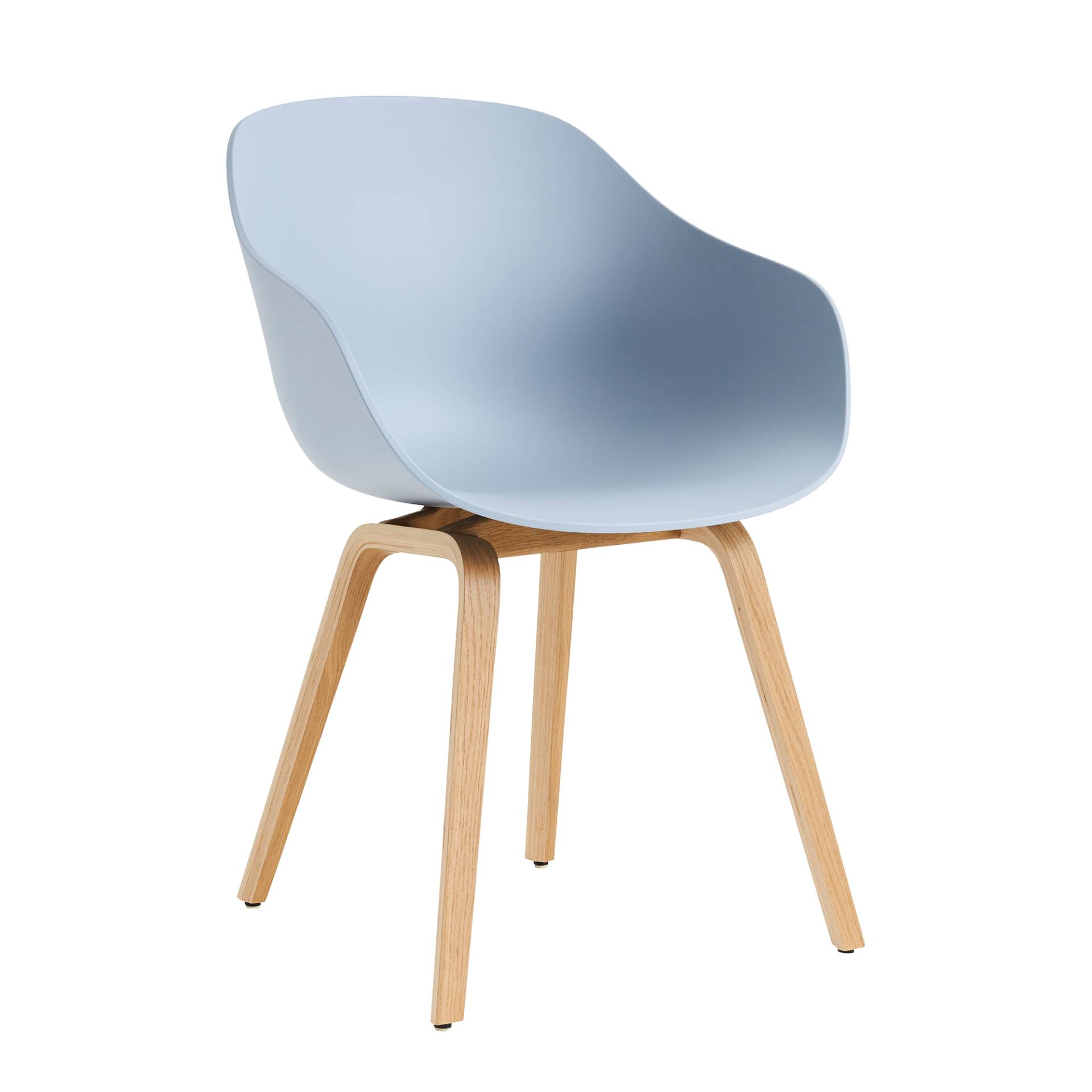 HAY - About a Chair AAC 222 2.0 Armlehnstuhl Eiche lackiert - schieferblau/Sitzschale Polypropylen recycelt/Gestell Eiche lackiert wasserbasiert/mit.. von HAY