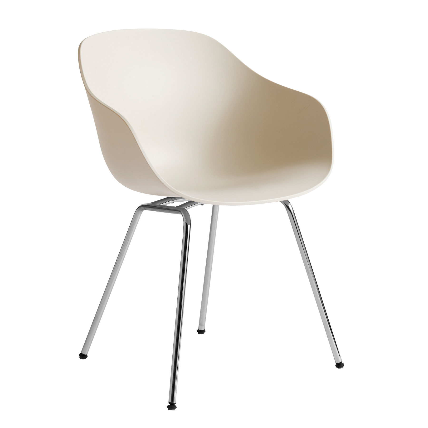 HAY - About a Chair AAC 226 Armlehnstuhl Gestell verchromt - melange creme/Sitzschale Polypropylen/Gestell Stahl verchromt/mit Kunststoffgleitern von HAY