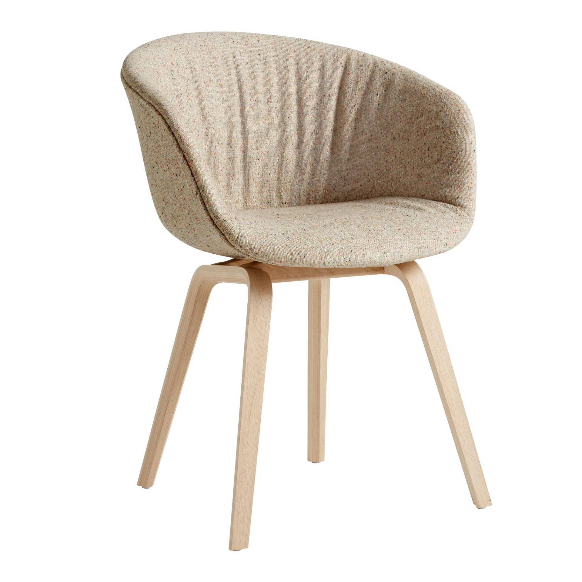 HAY - About a Chair AAC 23 Soft Armlehnstuhl - beige/Stoff Bolgheri LGG60/Gestell Eiche lackiert (wasserbasiert)/mit Kunststoffgleitern von HAY