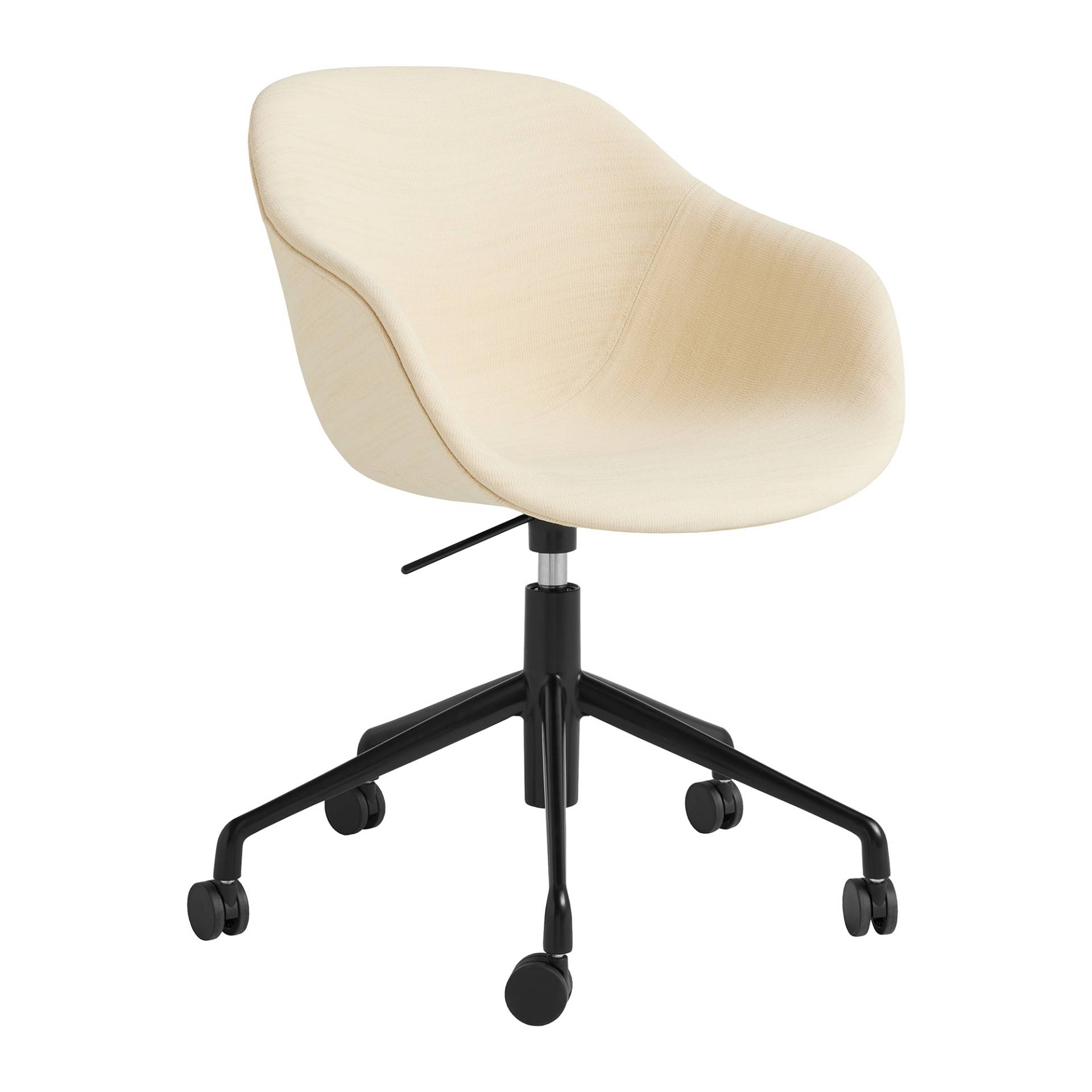 HAY - About a Chair AAC 253 Bürodrehstuhl Gestell schwarz - beige/Raas 412 (92% Schurwolle, 8% Nylon)/Gestell Aluminium schwarz pulverbeschichtet/mit von HAY