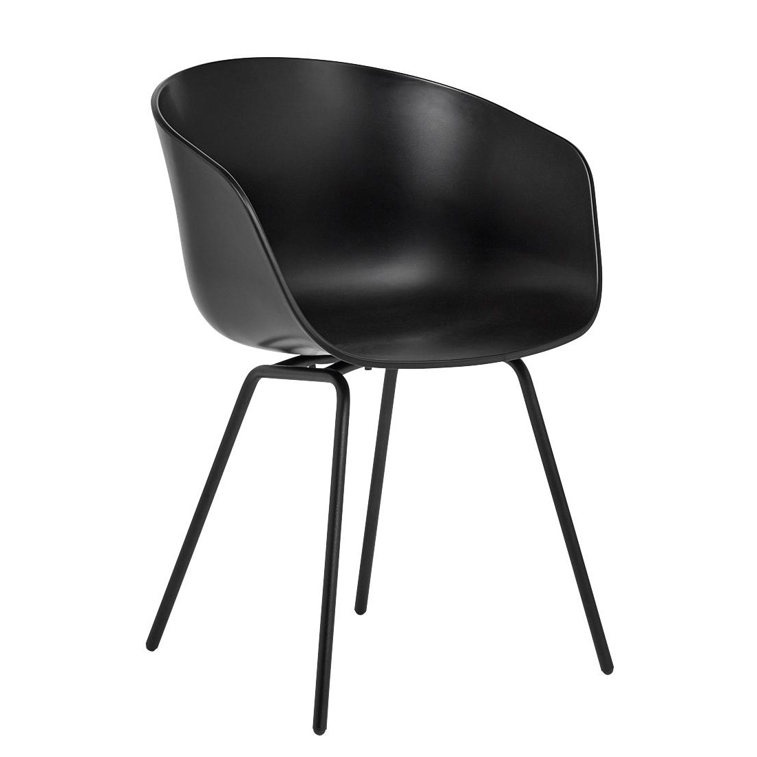 HAY - About a Chair AAC 26 2.0 Armlehnstuhl Gestell schwarz - schwarz/Sitzschale Polypropylen recycelt/Gestell Stahl pulverbeschichtet schwarz/mit... von HAY