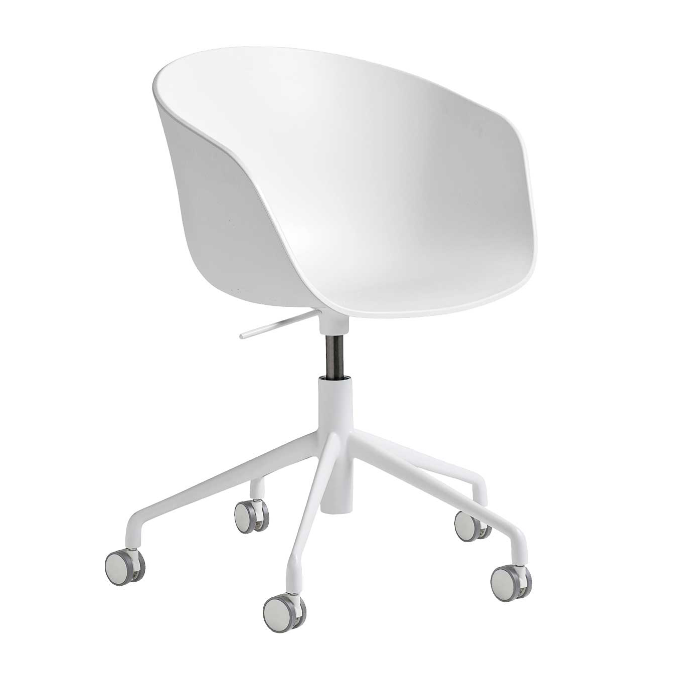 HAY - About a Chair AAC 52 2.0 Bürodrehstuhl höhenverstellbar - weiß/Sitzschale Polypropylen recycelt/Gestell Aluminium pulverbeschichtet weiß/mit wei von HAY