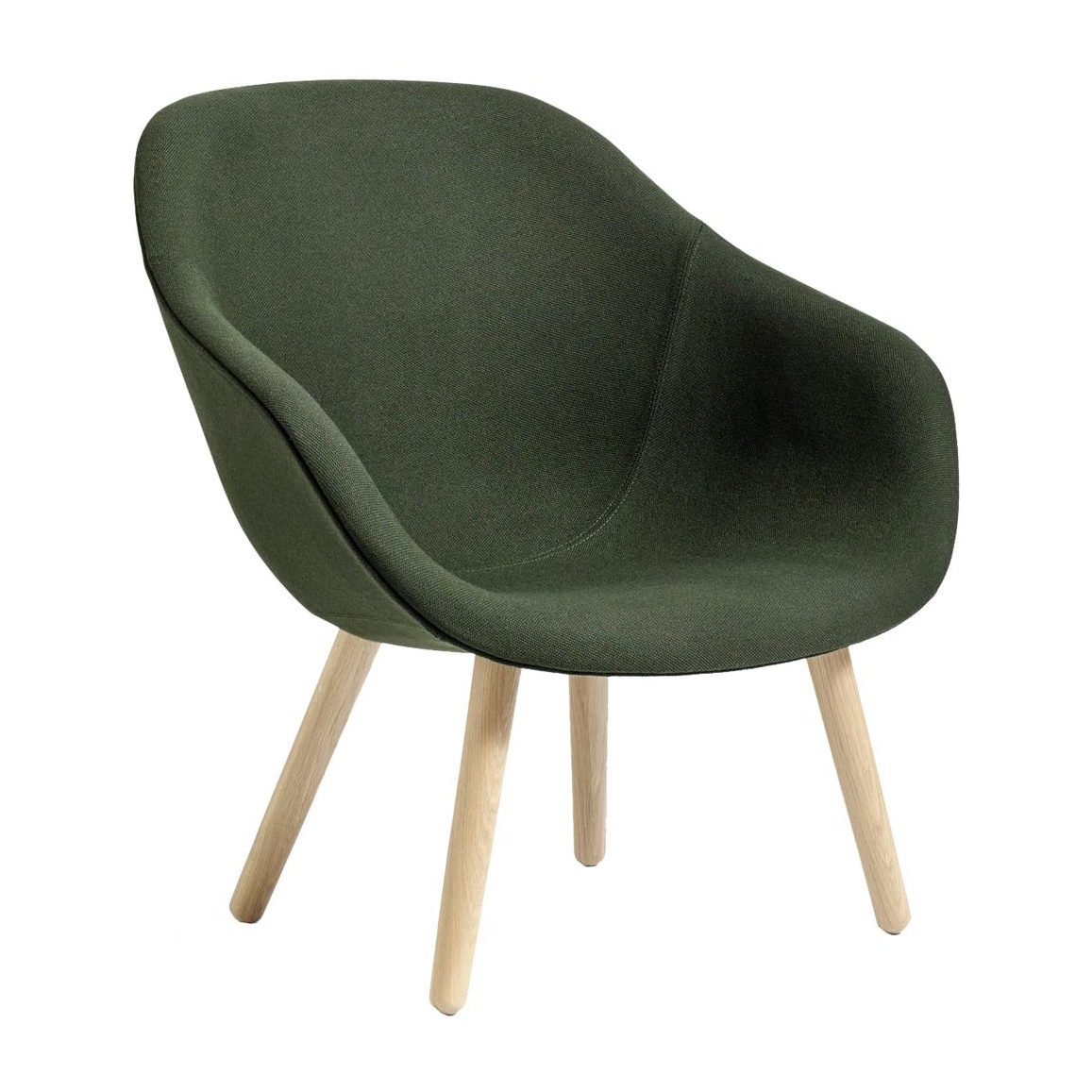 HAY - About a Lounge Chair AAL 82 Sessel - dunkelgrün/Stoff Steelcut 975/Gestell Eiche lackiert (wasserbasiert)/mit Kunststoffgleitern von HAY