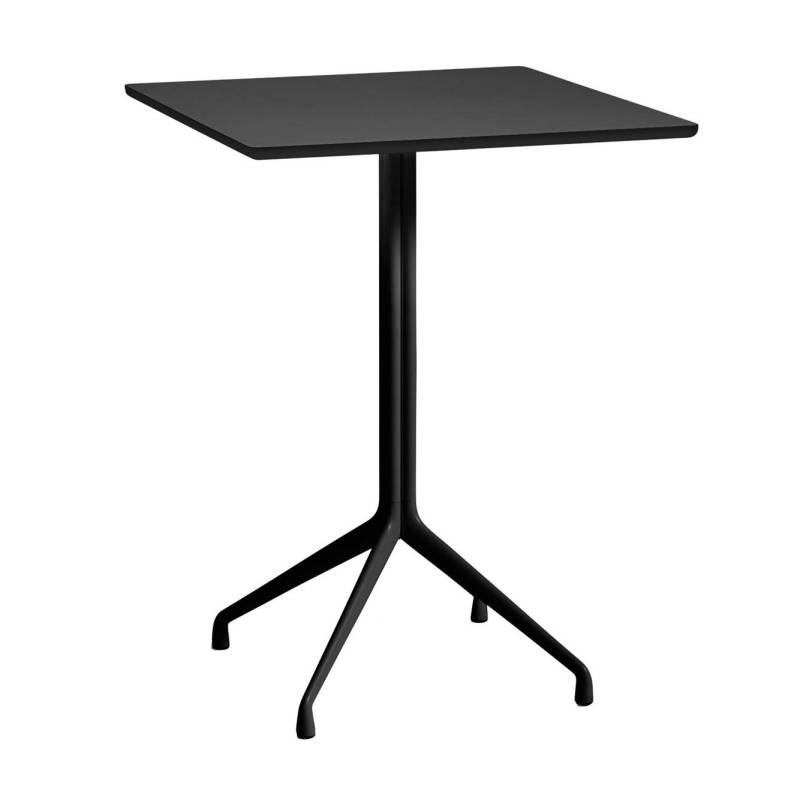 HAY - About a Table AAT 15 Stehtisch Linoleum 80x80cm - schwarz/Tischplatte Linoleum/Sperrholzkante schwarz lackiert/LxBxH 80x80x105cm von HAY