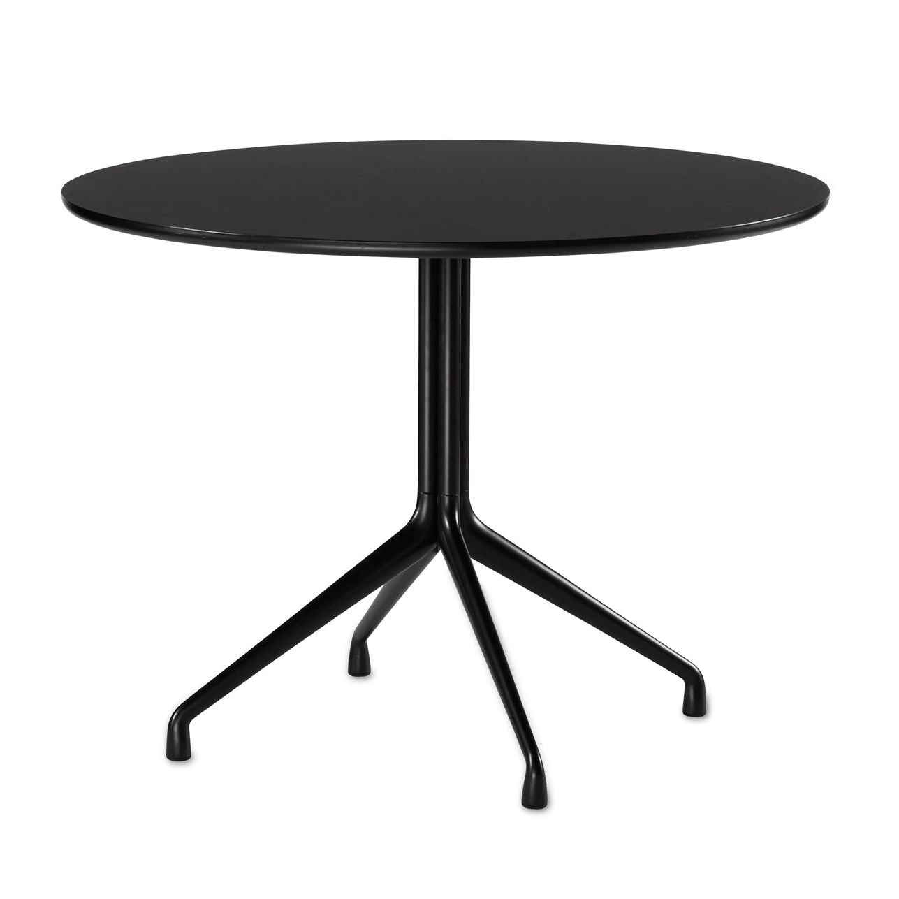 HAY - About a Table AAT 20 Esstisch Linoleum Ø100cm - schwarz/Tischplatte Linoleum/Sperrholzkante schwarz lackiert/H 73cm / Ø 100cm von HAY