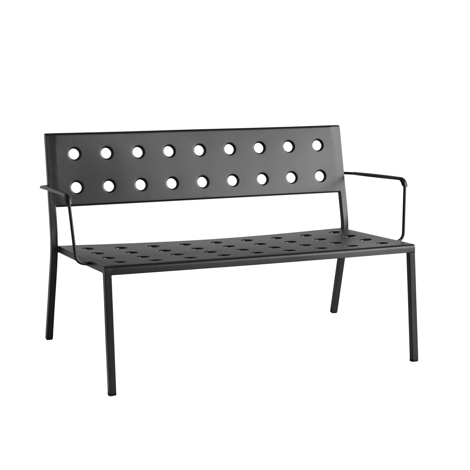 HAY - Balcony Lounge Gartenbank 121,5cm - anthrazit/pulverbeschichtet/BxHxT 121,5x72x69cm von HAY