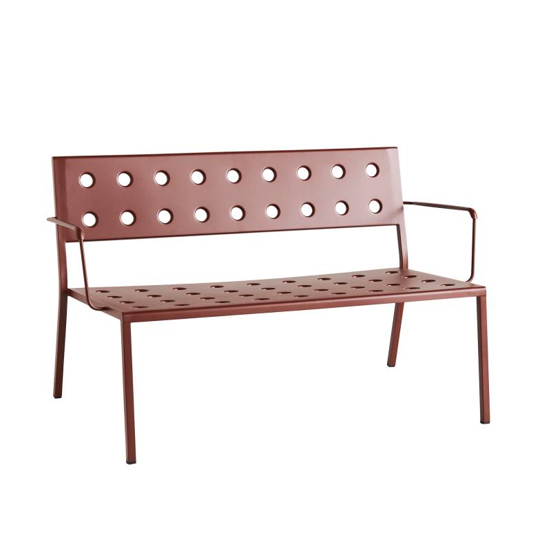 HAY - Balcony Lounge Gartenbank 121,5cm - eisenrot/pulverbeschichtet/BxHxT 121,5x72x69cm von HAY