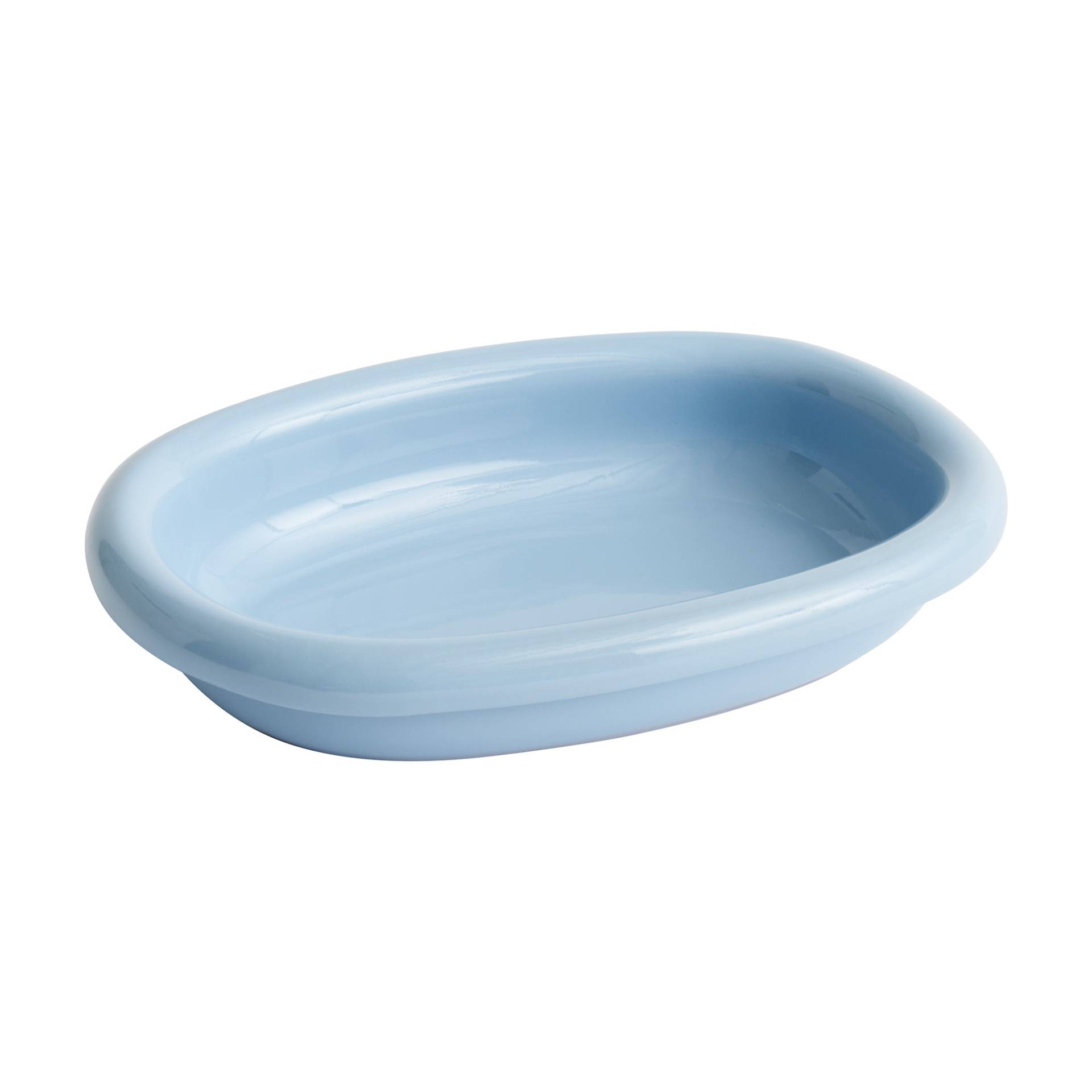 HAY - Barro Servierschale oval S - hellblau/glasiert/LxBxH 20x27,5x5cm von HAY