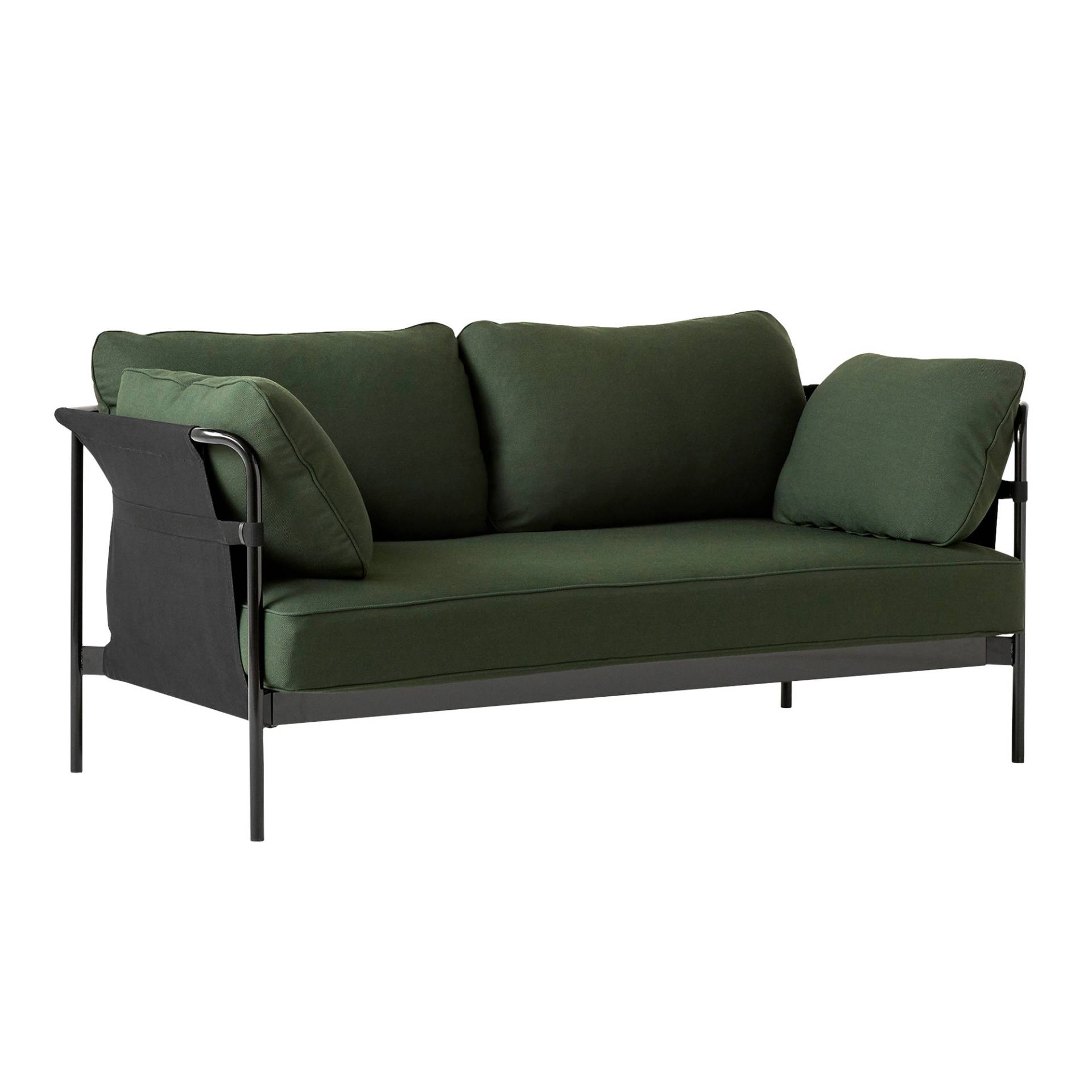 HAY - Can 2.0 2-Sitzer Sofa Gestell Stahl schwarz - dunkelgrün/Stoff Kvadrat Steelcut 975/Außenstoff Black Canvas/172x89x82cm/Gestell Stahl schwarz... von HAY