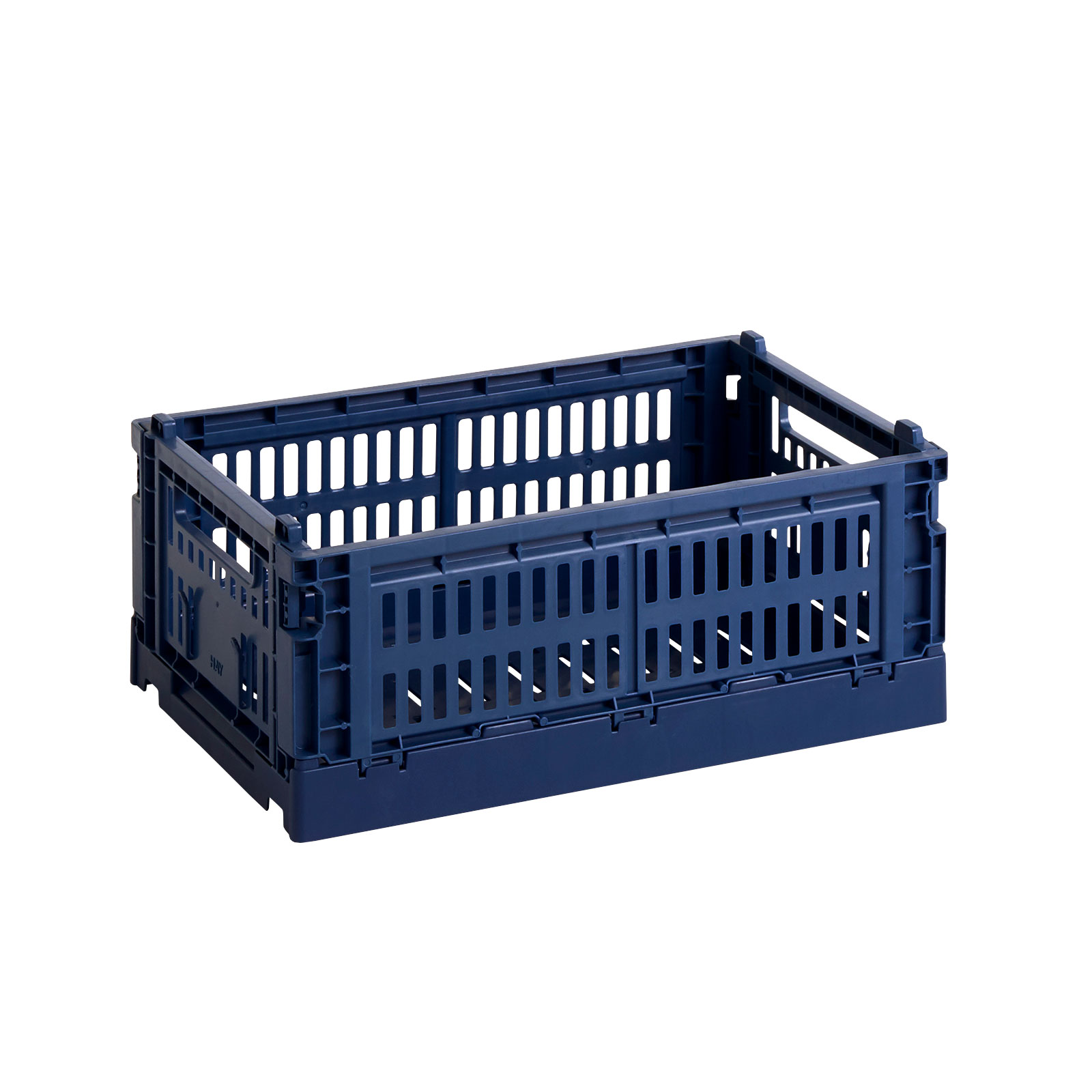 HAY - Colour Crate Korb recycelt S - dunkelblau/LxBxH 26,5x17x10,5cm/faltbar/stapelbar von HAY