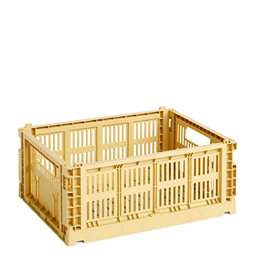 Hay Colour Crate Transportbox M aus recyceltem Polypropylen in der Farbe Golden Yellow, Maße: 34,5cm x 26,5cm x 14cm, 541458 von HAY