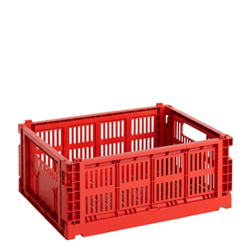 Hay Colour Crate Transportbox M aus recyceltem Polypropylen in der Farbe Rot, Maße: 34,5cm x 26,5cm x 14cm, 541462 von HAY