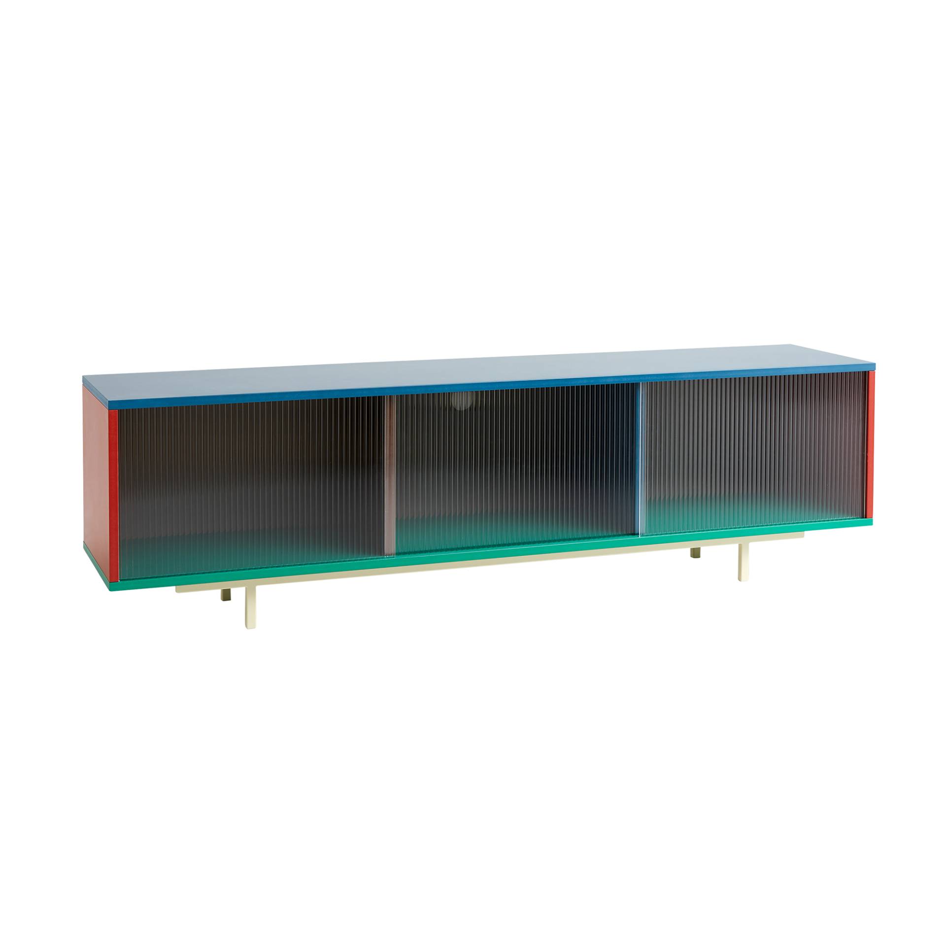 HAY - Colour Sideboard mit Glastür L - mehrfarbig/lackiert/BxHxT 180x51x39cm von HAY