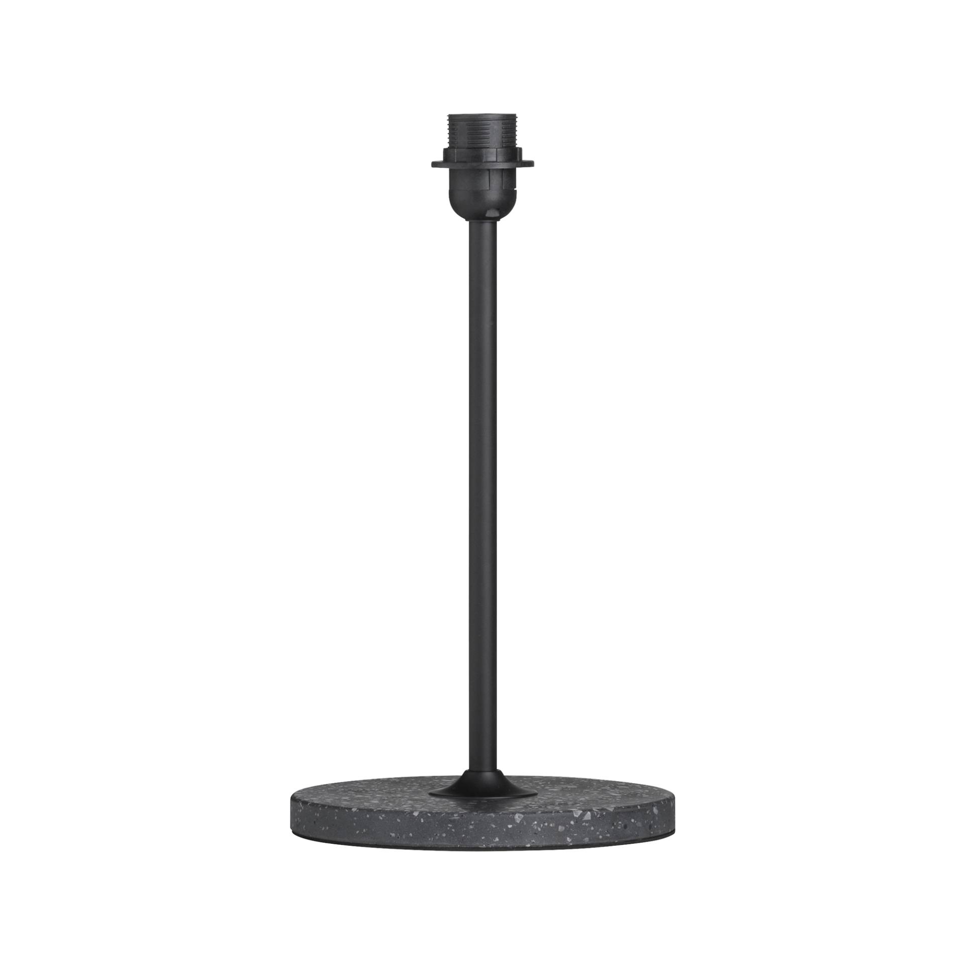 HAY - Common Tischleuchte Fuß Terrazzo - soft schwarz, schwarz/ohne Lampenschirm/HxØ 39x22cm/Fassung 1x LED E27 max. 8W/ mit Schalter von HAY