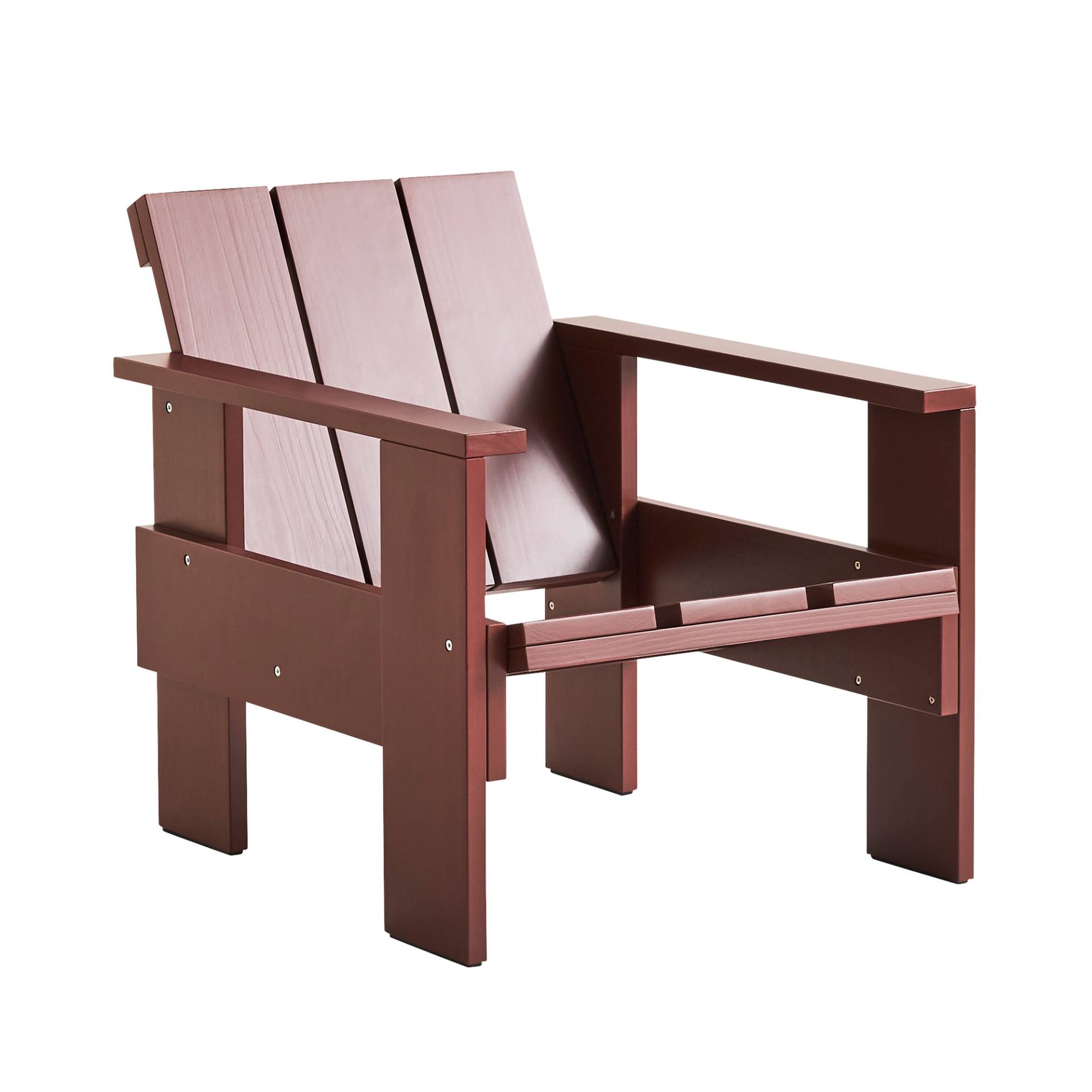 HAY - Crate Garten Lounge Stuhl 77cm - eisenrot/lackiert wasserbasiert/LxBxH 77x58x64,5cm von HAY