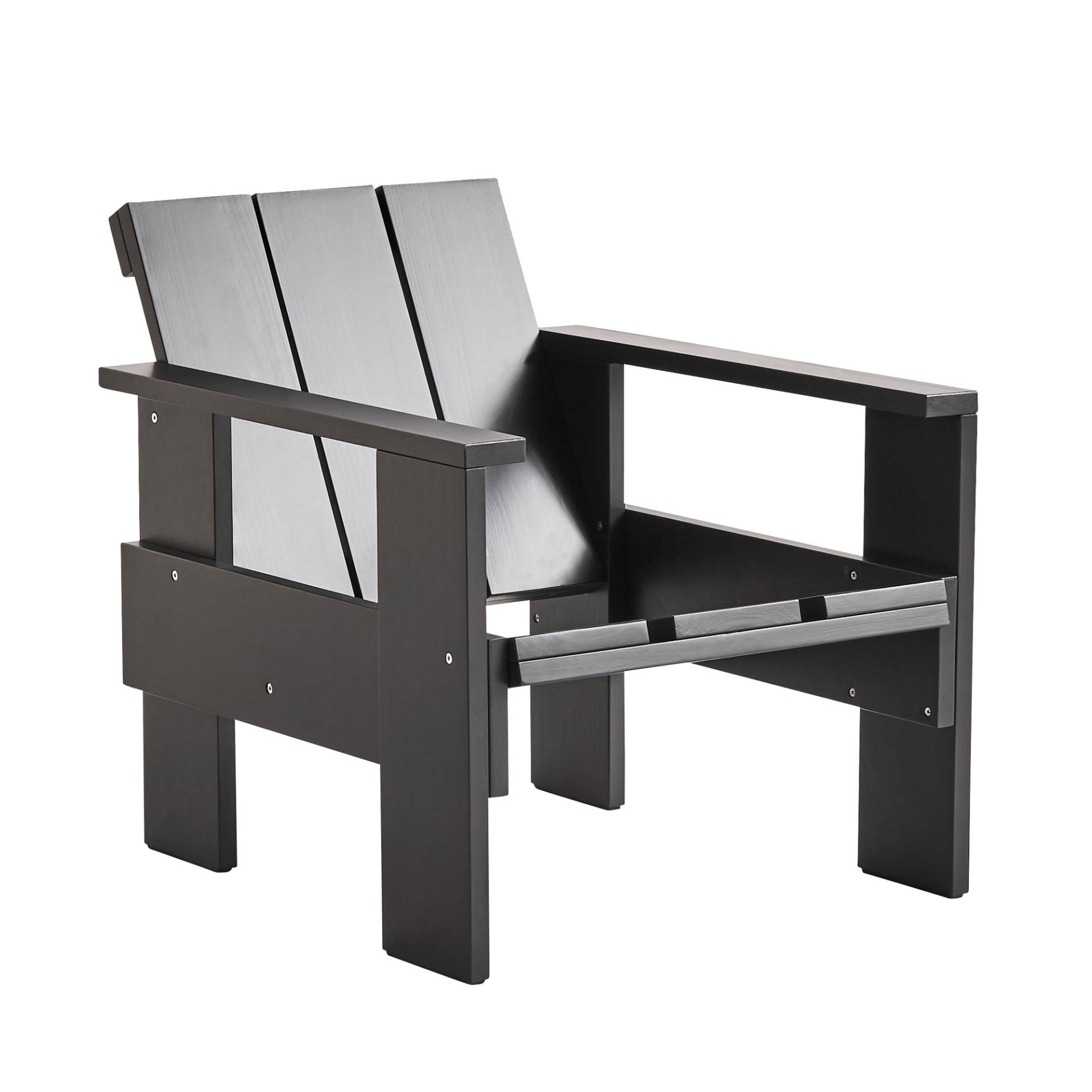 HAY - Crate Garten Lounge Stuhl 77cm - schwarz/lackiert wasserbasiert/LxBxH 77x58x64,5cm von HAY