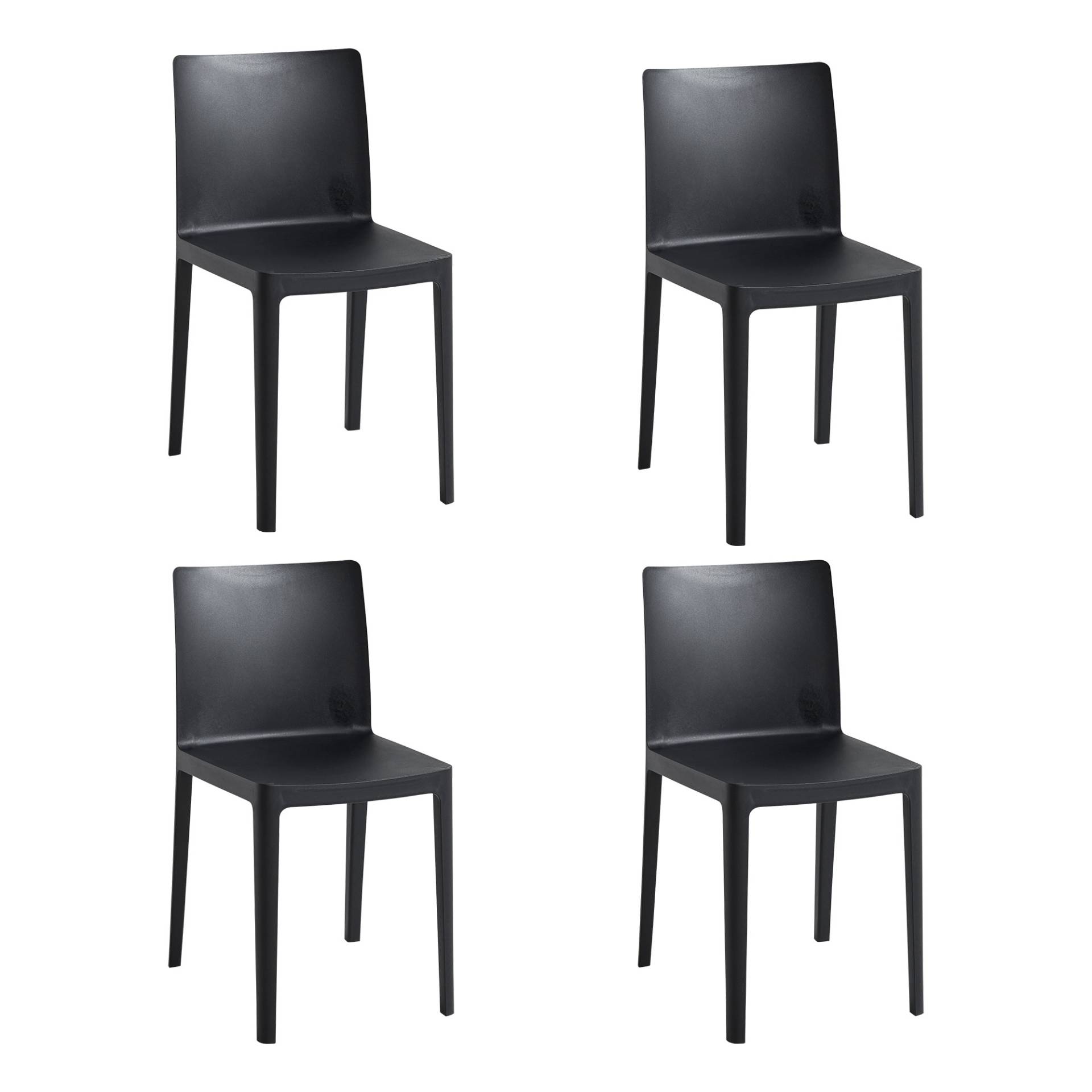 HAY - Élémentaire Stuhl 4er Set - anthrazit/matt/BxHxT 42x79,5x49,5cm von HAY