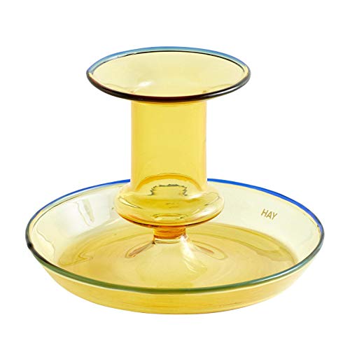 HAY Flare Kerzenhalter Glas Gelb,507953 H 7,5cm 11cm von HAY