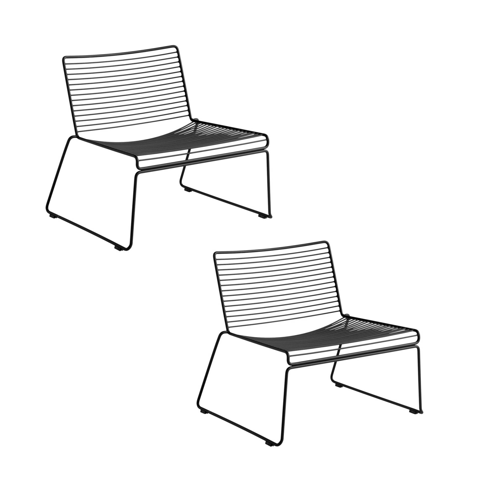 HAY - Hee Lounge Stuhl 2er Set - schwarz/pulverbeschichtet/BxHxT 72x67x67cm/für Innen- und Außenbereich geeignet von HAY