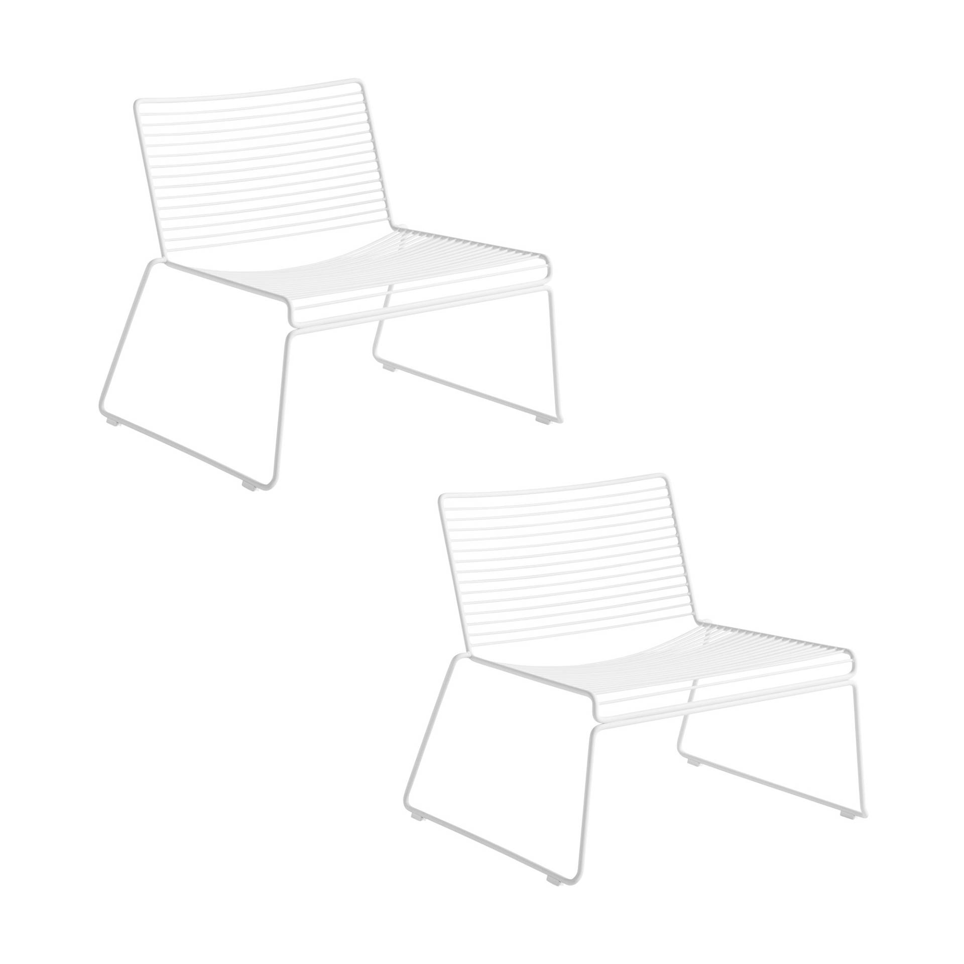 HAY - Hee Lounge Stuhl 2er Set - weiß/pulverbeschichtet/BxHxT 72x67x67cm/für Innen- und Außenbereich geeignet von HAY