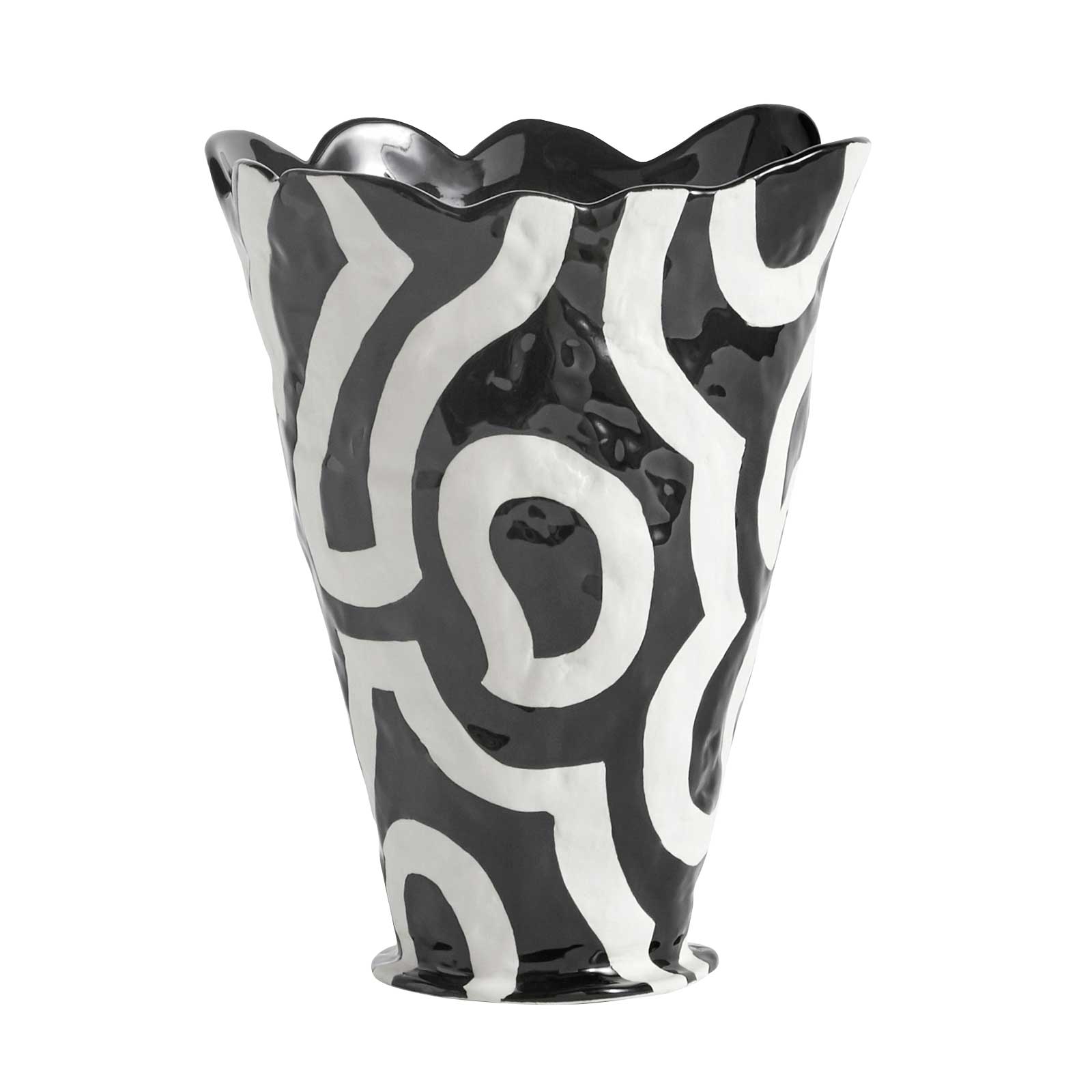 HAY - Jessica Hans Shadow Vase - schwarz, weiß/hochglänzed/HxØ 25x19,5cm von HAY