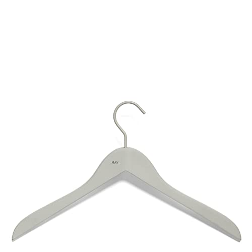 HAY Kleiderbügel Set Soft Coat Hanger aus Gummi und Aluminium in der Farbe Grau, Maße: BxHxT 44x27x1cm, 500079 von HAY