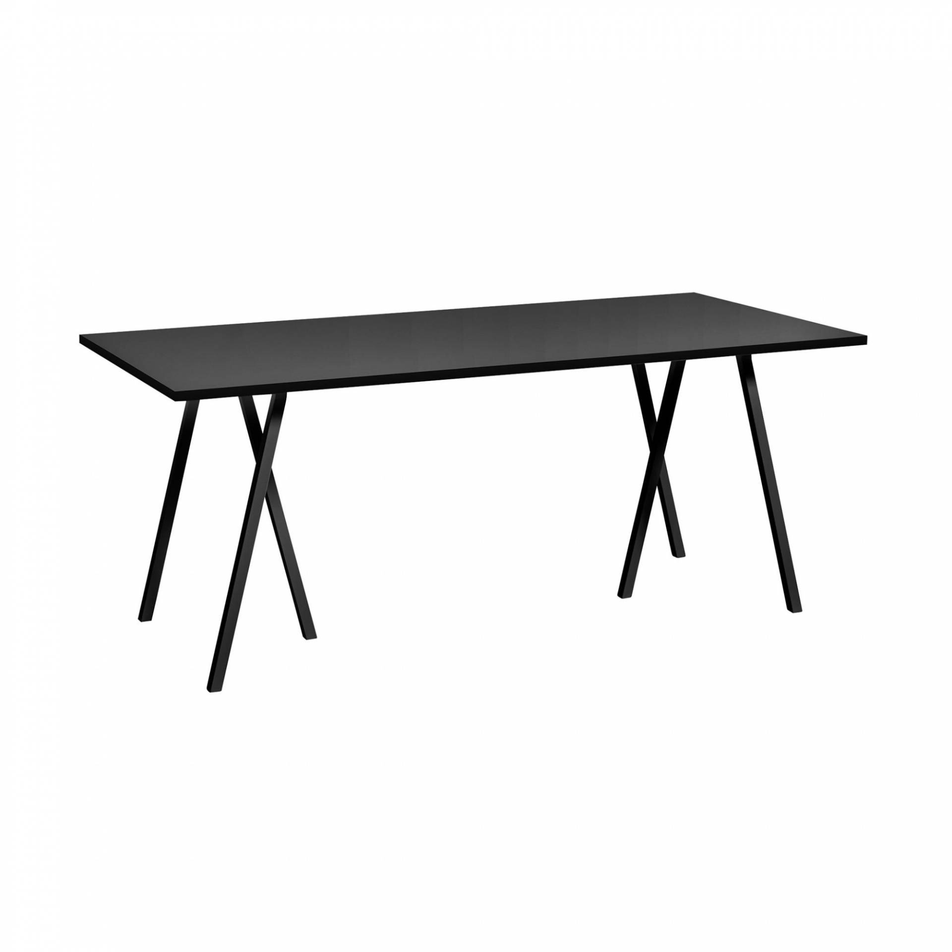 HAY - Loop Stand Tisch 180x87,5cm - schwarz /Tischplatte Linoleum/Tischkante Esche furnier schwarz/inkl. Tischverstärkung von HAY