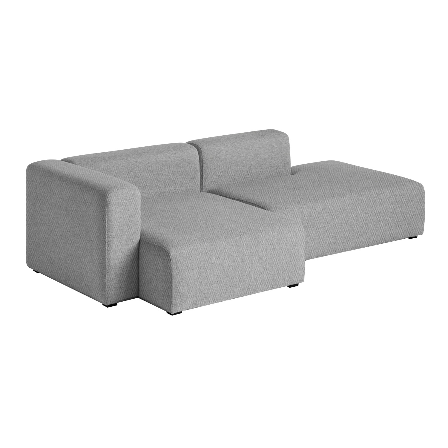 HAY - Mags 2,5-Sitzer Sofa links 246x127,5cm - hellgrau/Stoff Steelcut Trio 133/Füße Kiefernholz schwarz gebeizt/mit Filzgleitern von HAY