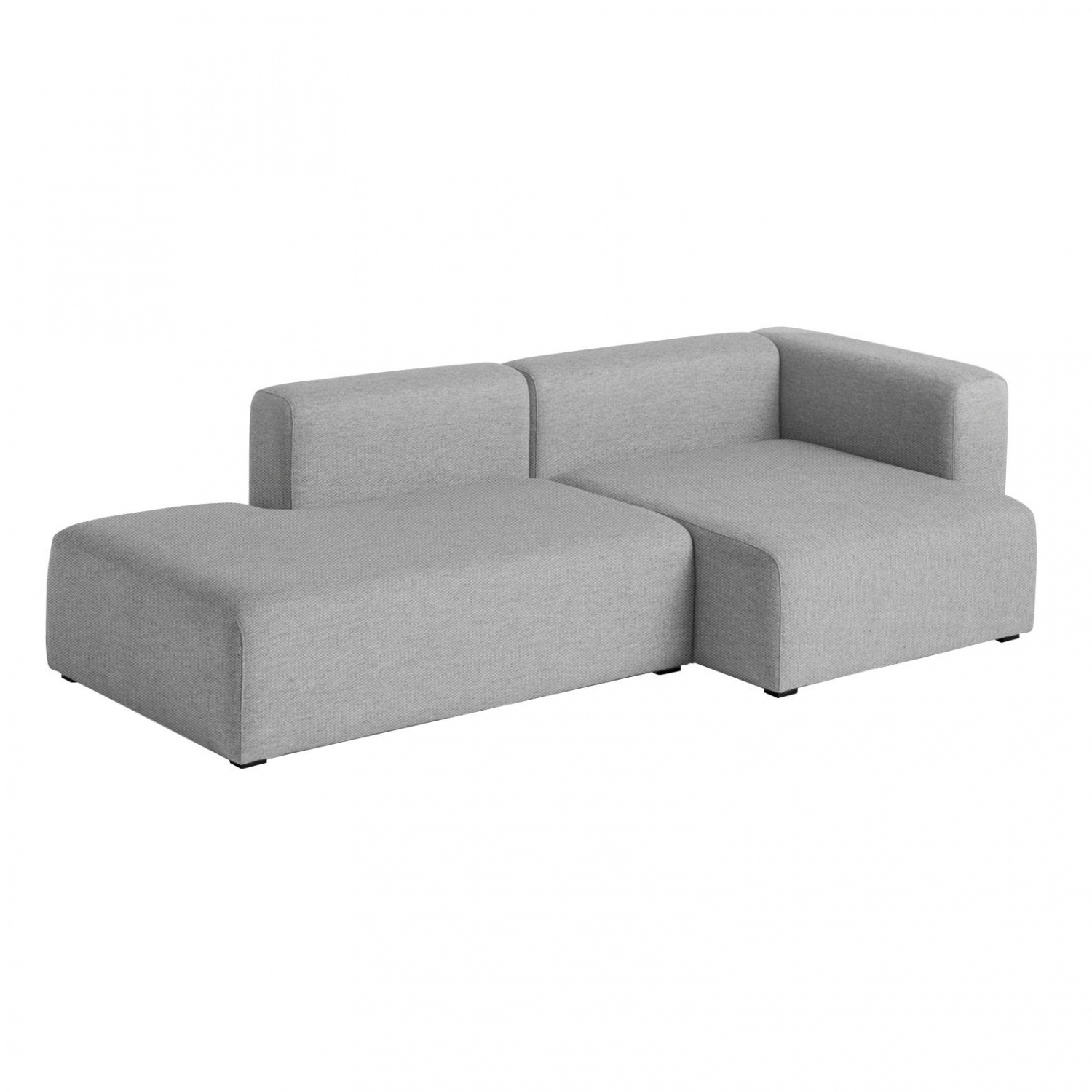 HAY - Mags 2,5-Sitzer Sofa rechts 246x127,5cm - hellgrau/Stoff Steelcut Trio 133/Füße Kiefernholz schwarz gebeizt/mit Filzgleitern von HAY