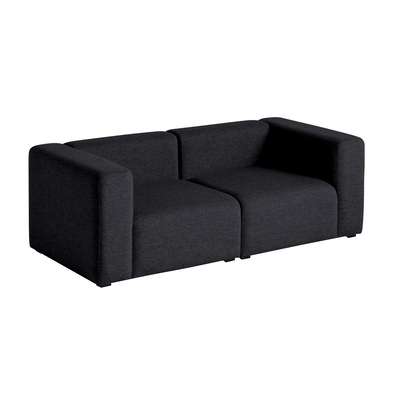 HAY - Mags 2-Sitzer Sofa 194x95,5x67cm - schwarz/Stoff Divina 191/BxHxT 194x67x95,5cm/Füße Kiefernholz schwarz gebeizt von HAY