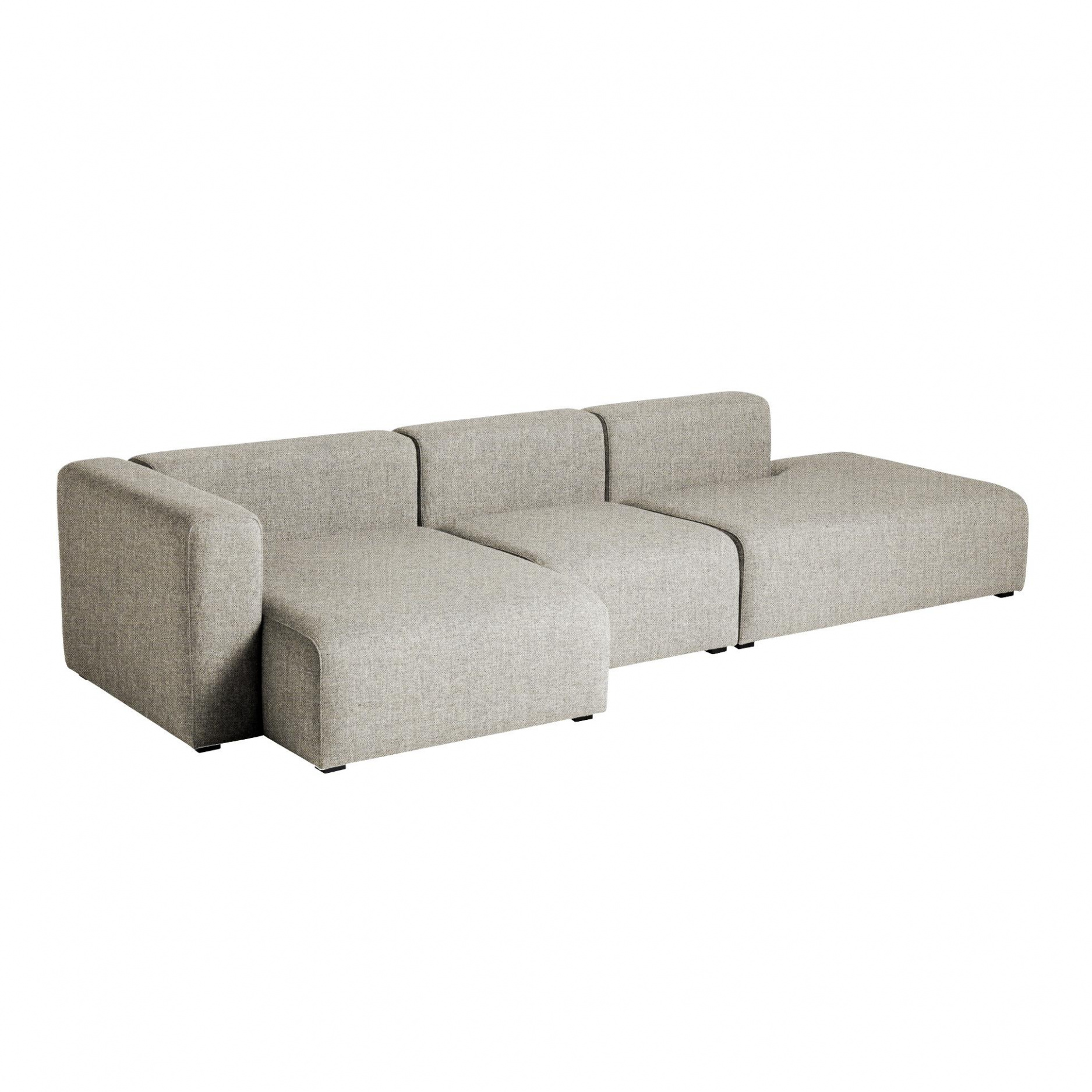 HAY - Mags 3-Sitzer Sofa links 321x127,5x67cm - beige/Stoff Remix 233/Füße Kiefernholz schwarz gebeizt/mit Filzgleitern von HAY