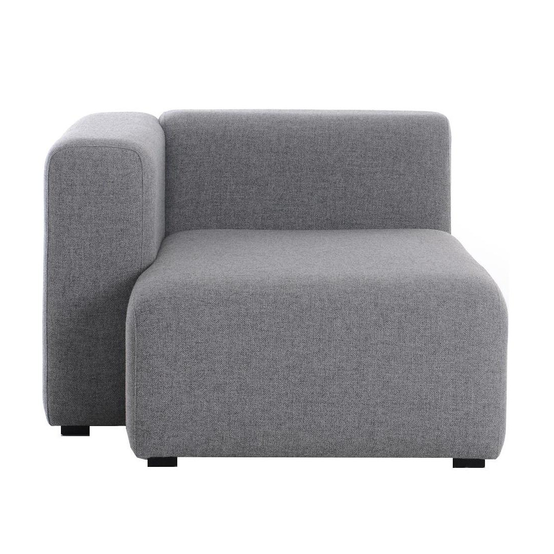 HAY - Mags Sofa-Modul Chaiselongue Links 97x127,5cm - hellgrau/Stoff Hallingdal 130/Füße Kiefernholz schwarz gebeizt/mit Filzgleitern von HAY